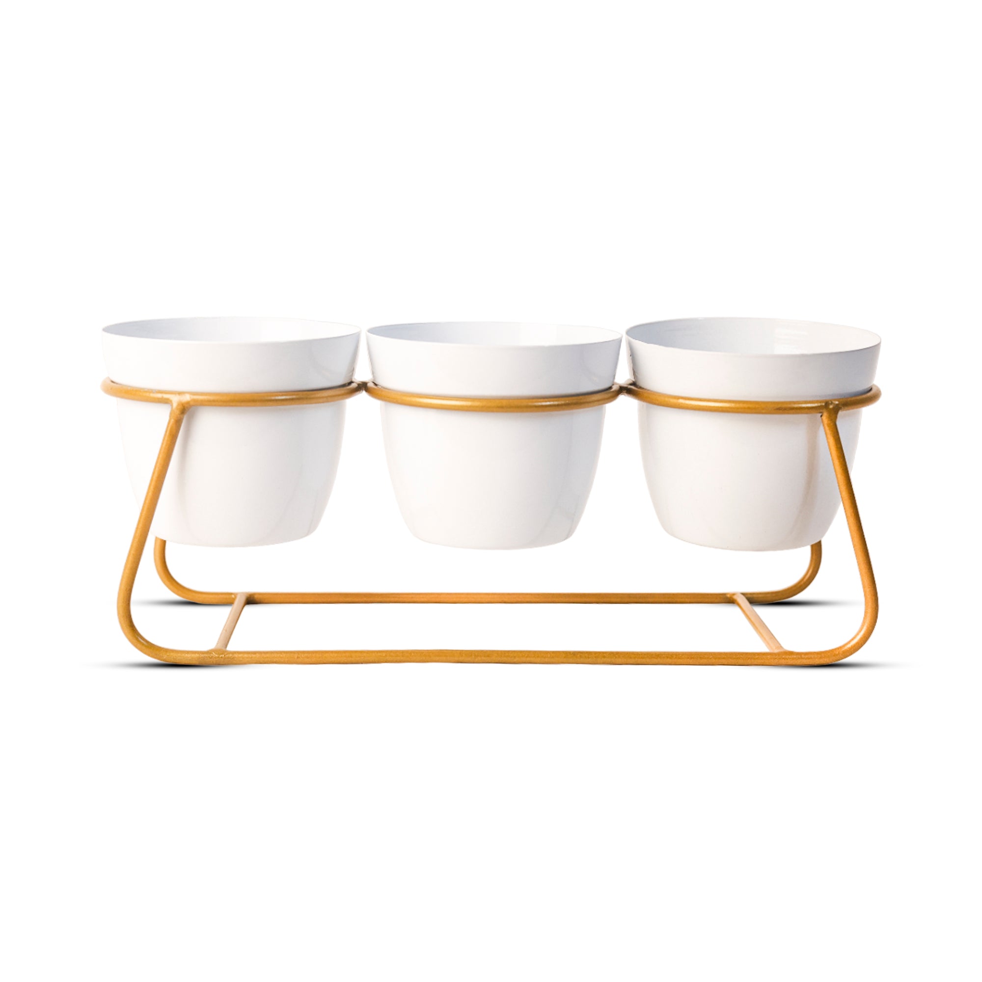 Indoor Metal decor Vase/Planter- White Set of 2