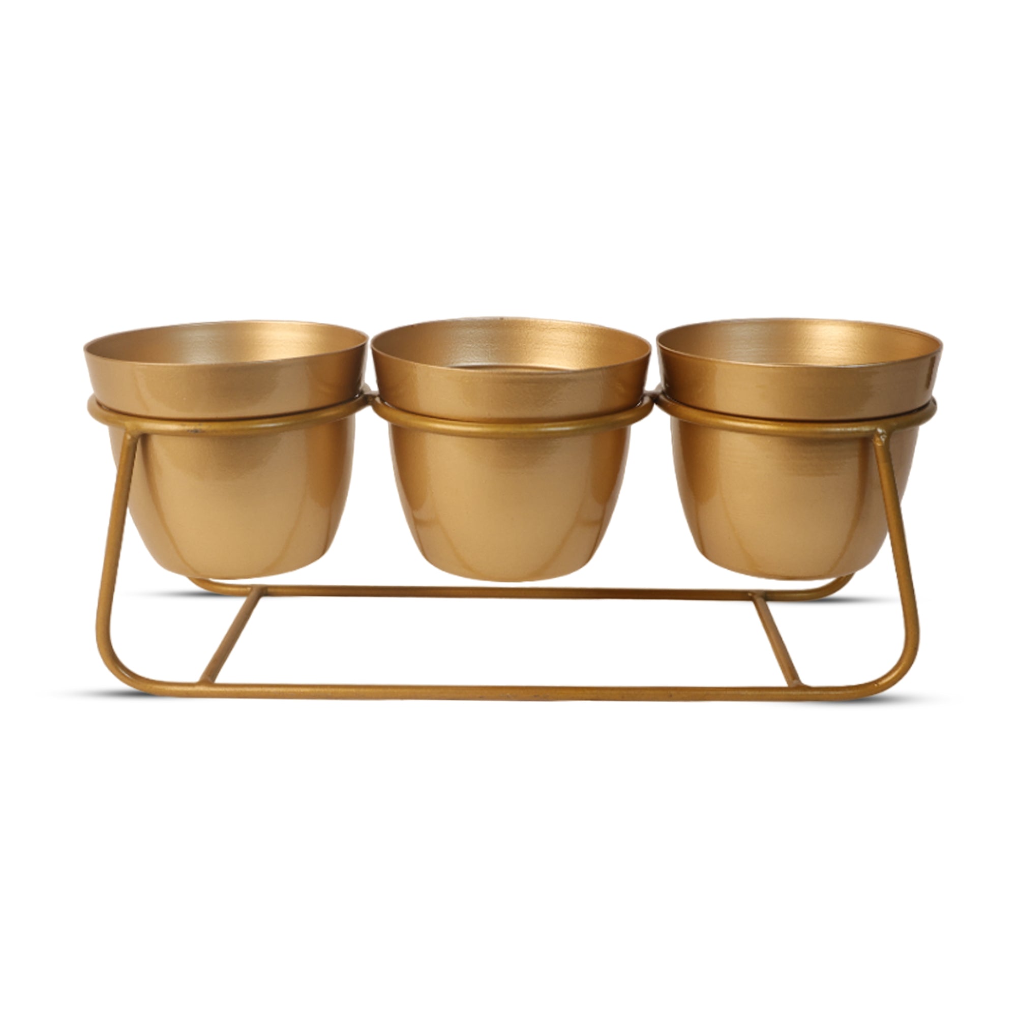 Indoor Metal decor Vase/Planter- Gold Set of 2