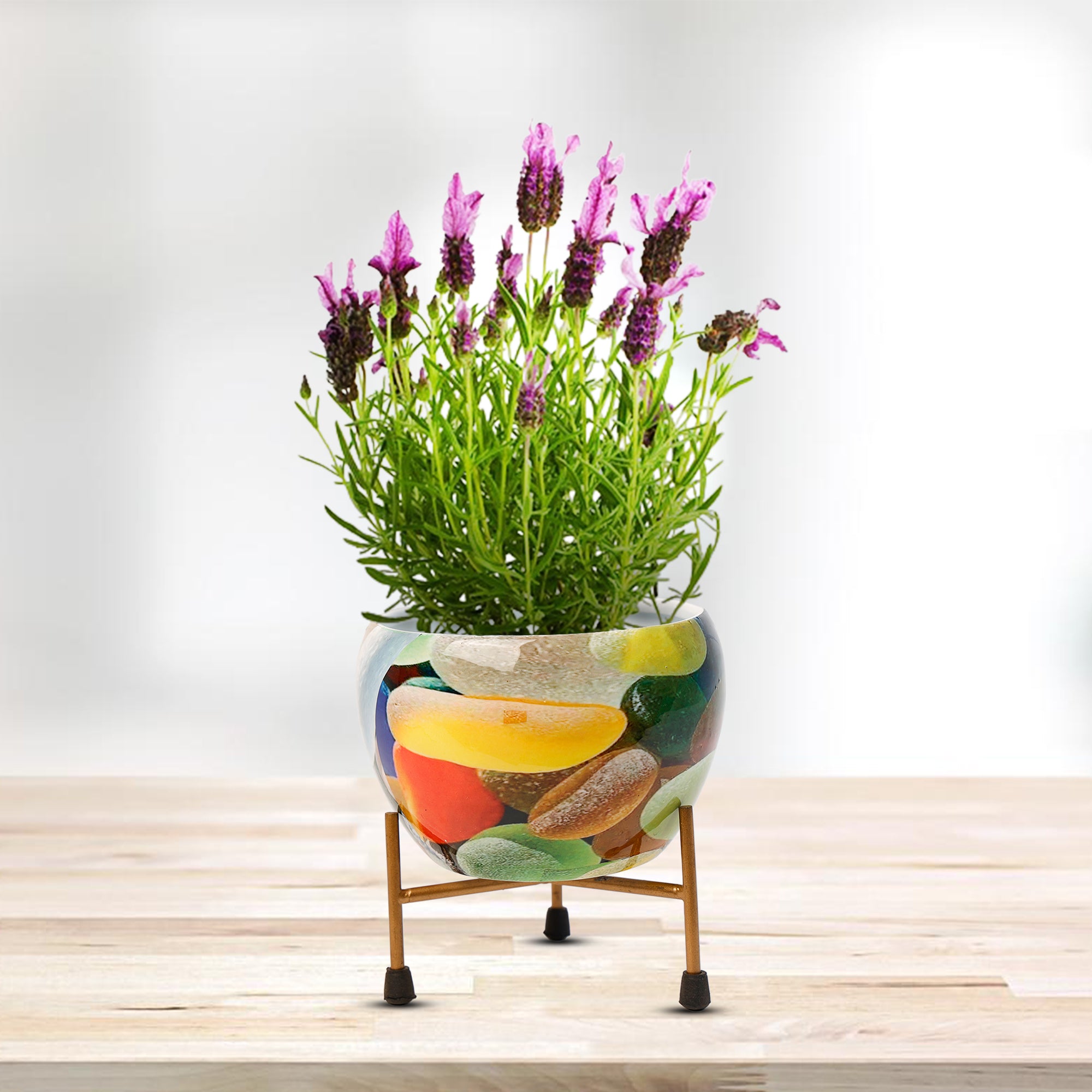 Indoor Metal decor Vase/Planter- Multicolor Set of 2