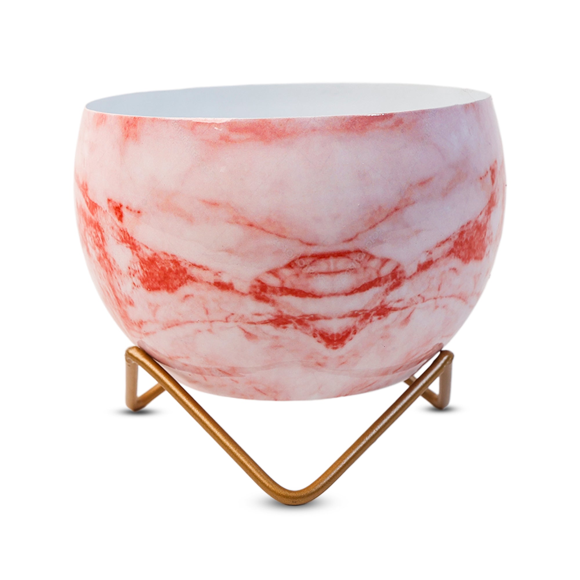 Indoor Metal decor Vase/Planter- Red & White Set of 2