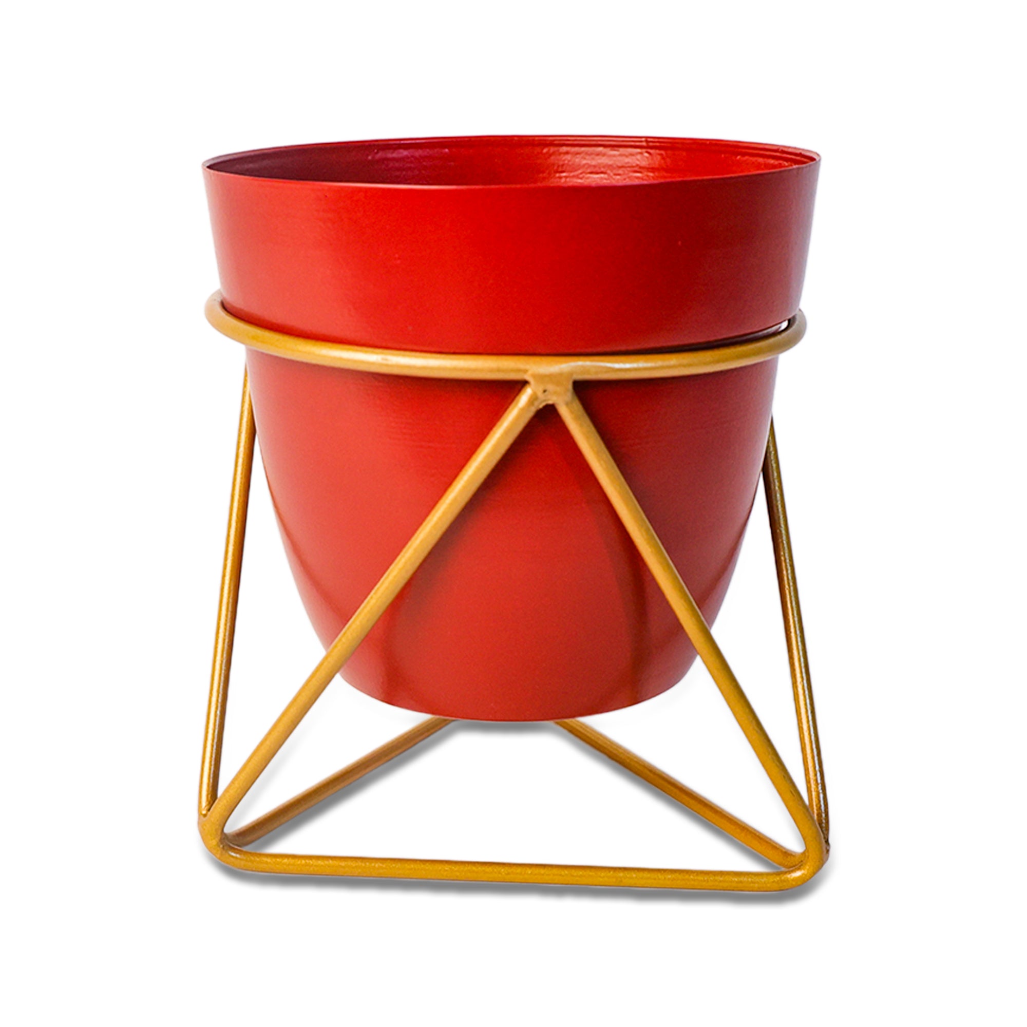 Indoor Metal decor Vase/Planter- Red Set of 2