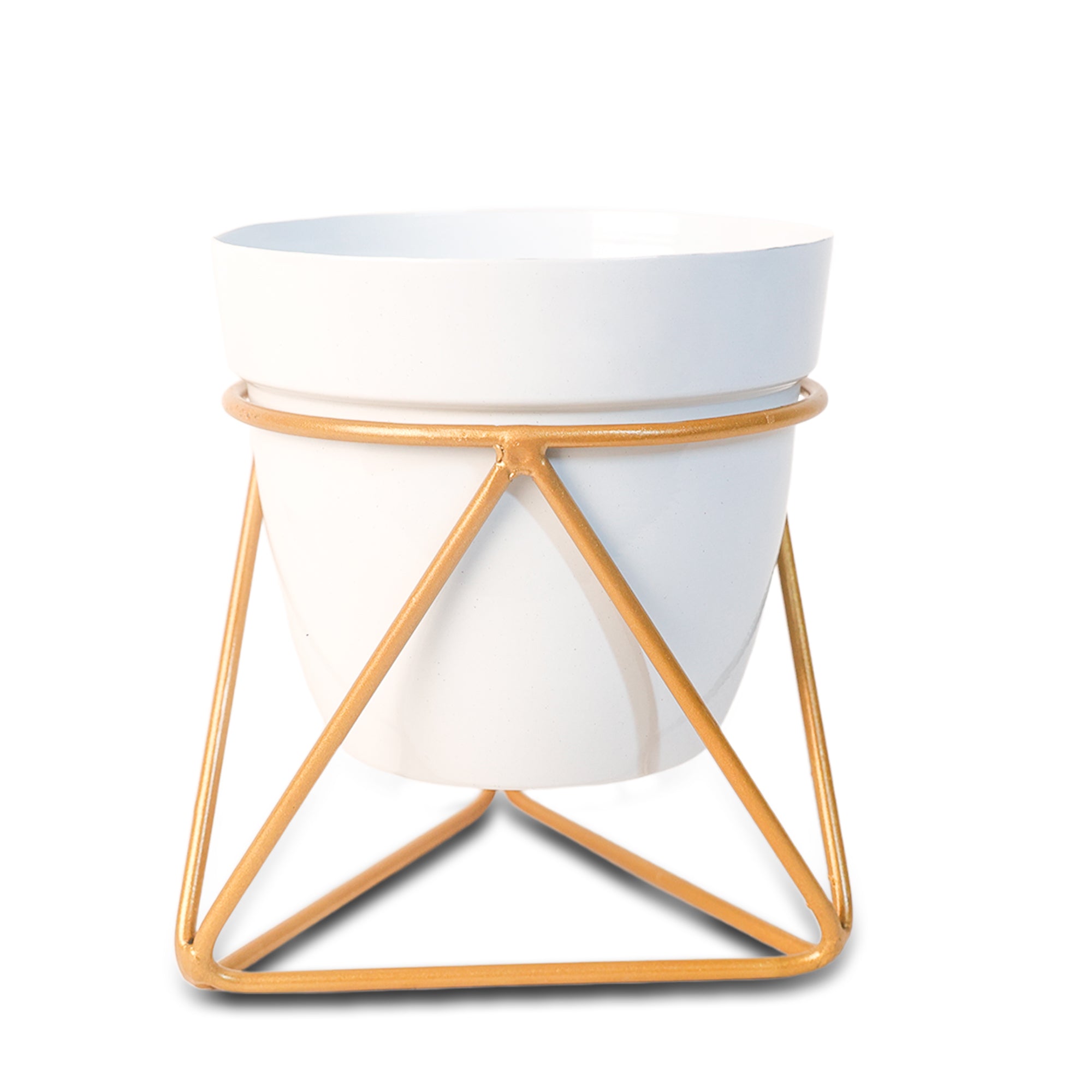 Indoor Metal decor Vase/Planter- White Set of 2