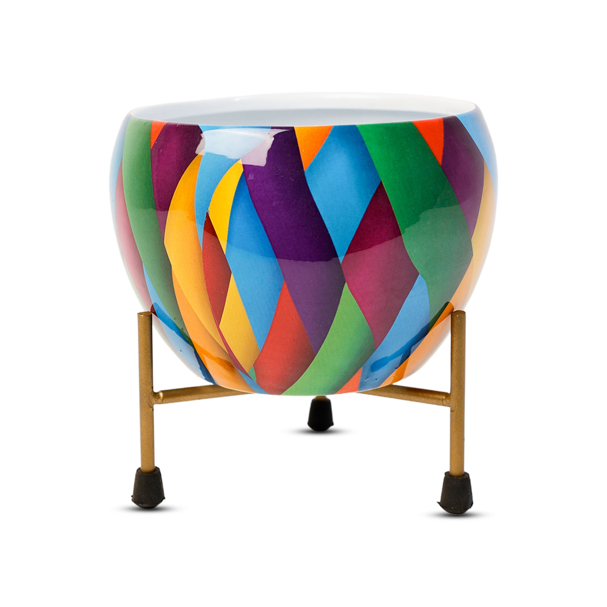 Indoor Metal decor Vase/Planter- Multicolor Set of 2