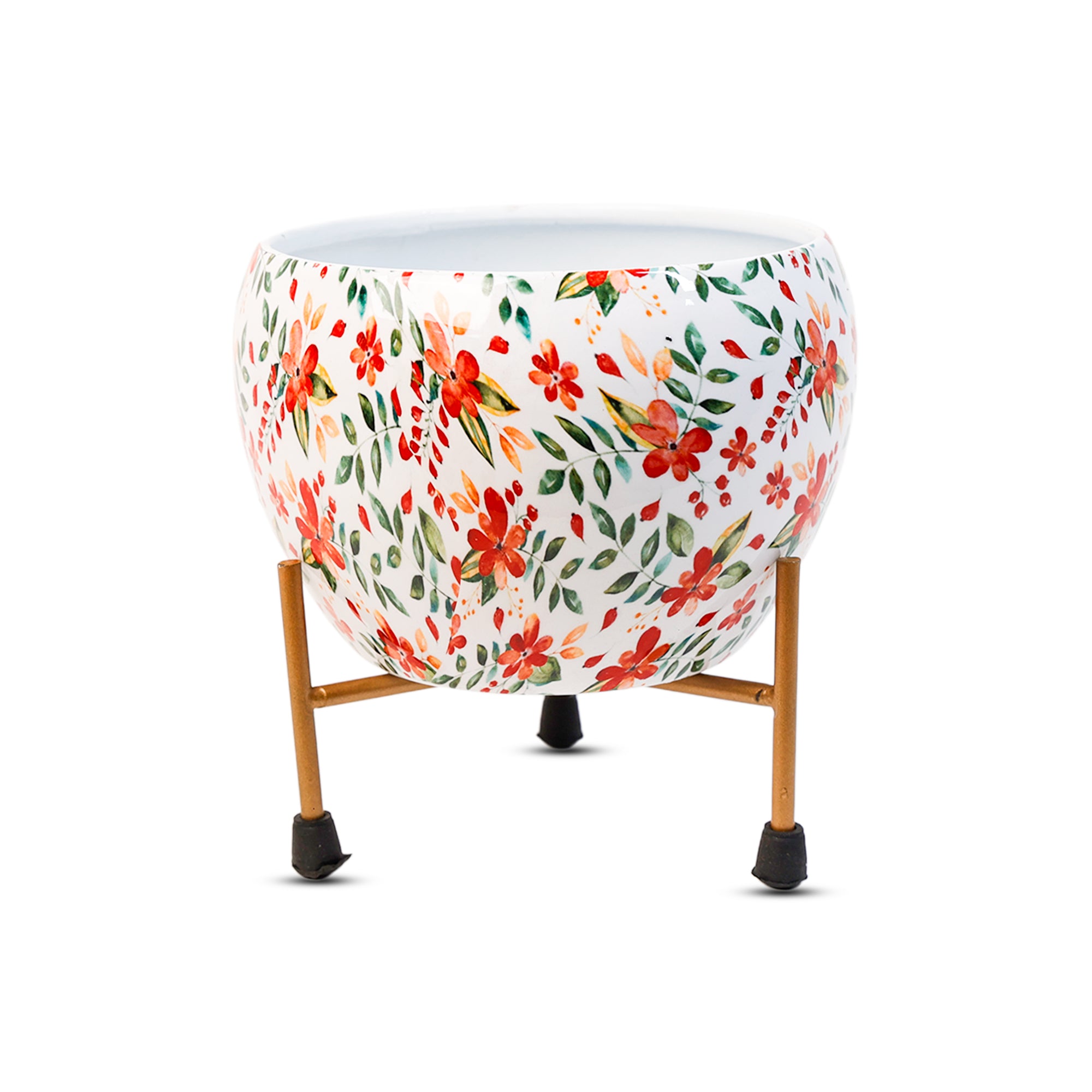 Indoor Metal decor Vase/Planter- White Set of 2