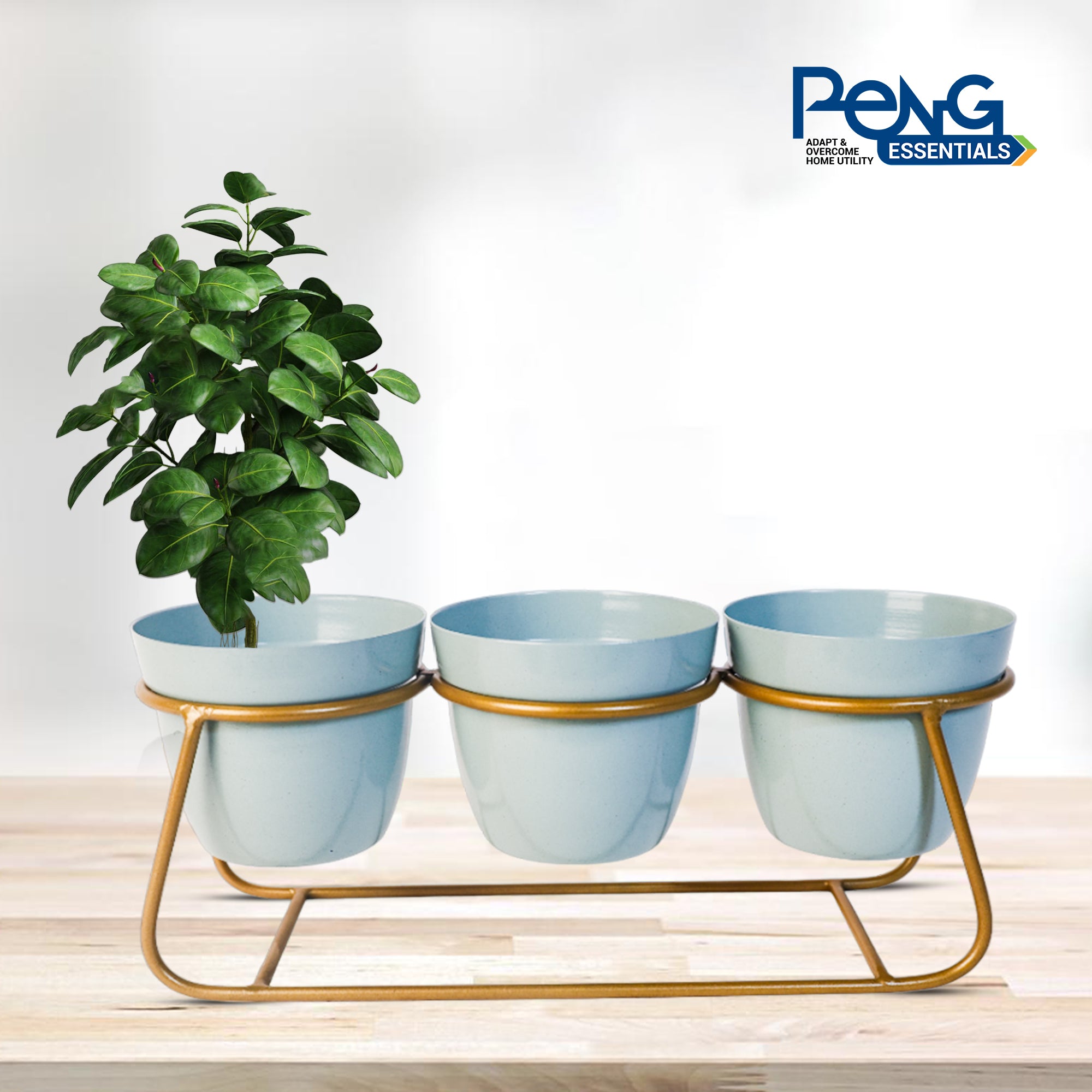 Indoor Metal decor Vase/Planter- Light Blue Set of 2