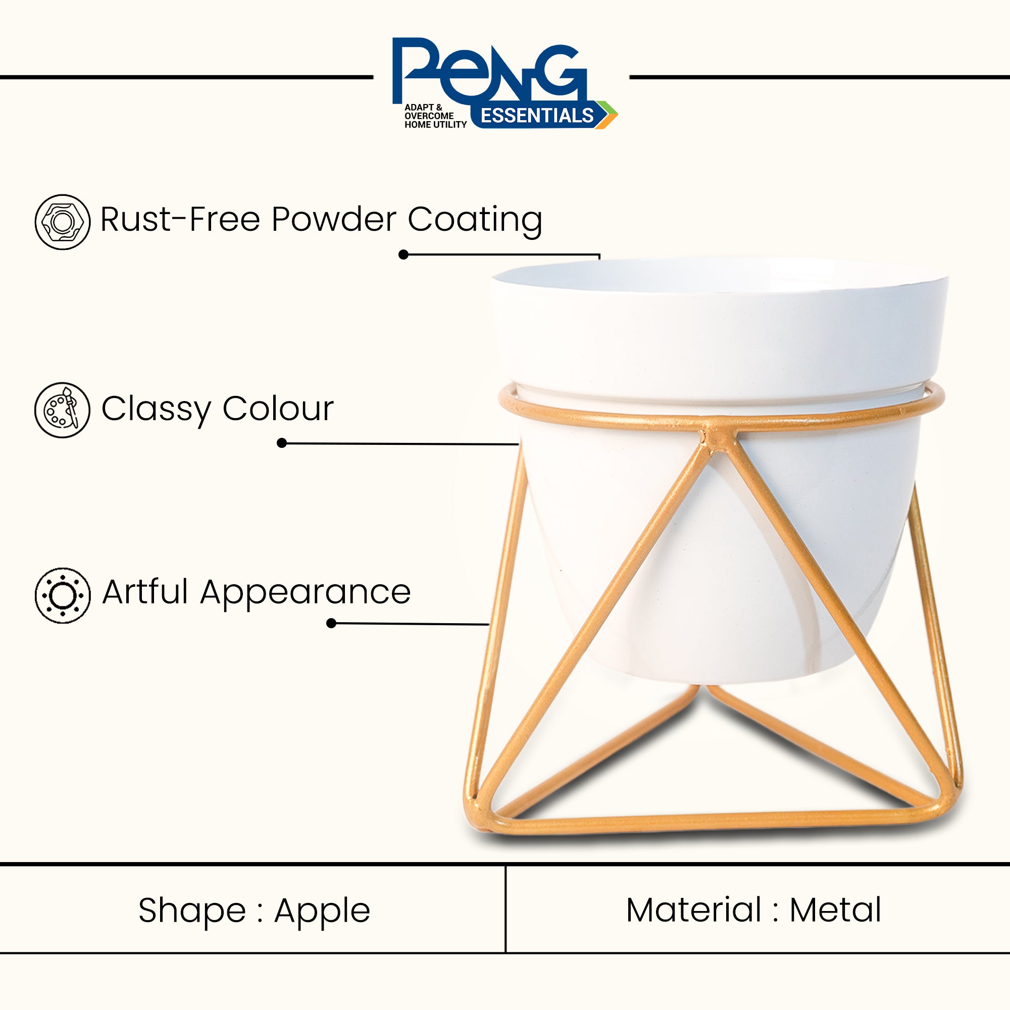 Indoor Metal decor Vase/Planter- White Set of 2