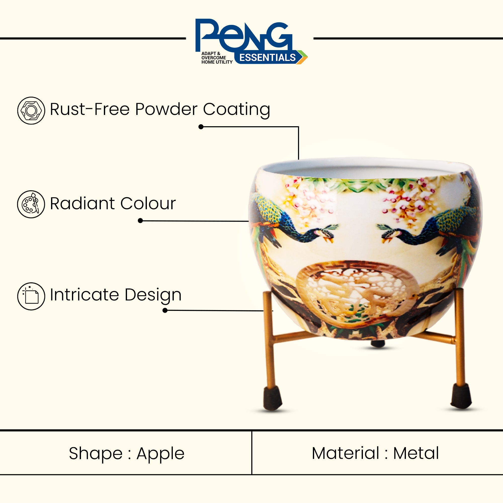 Indoor Metal decor Vase/Planter- Multicolor Set of 2