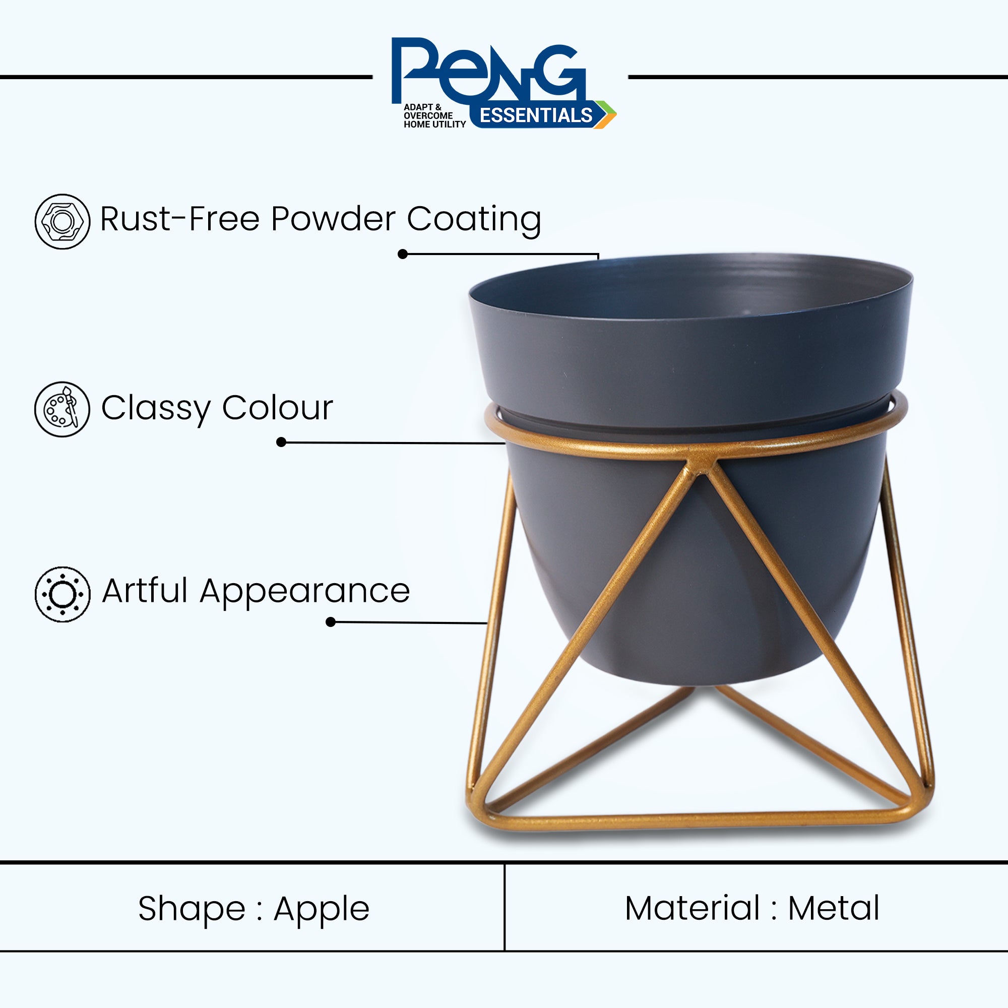 Indoor Metal decor Vase/Planter- Light Blue set of 2