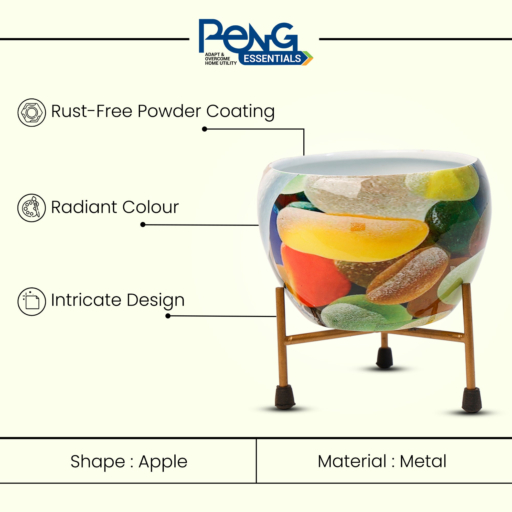 Indoor Metal decor Vase/Planter- Multicolor Set of 2