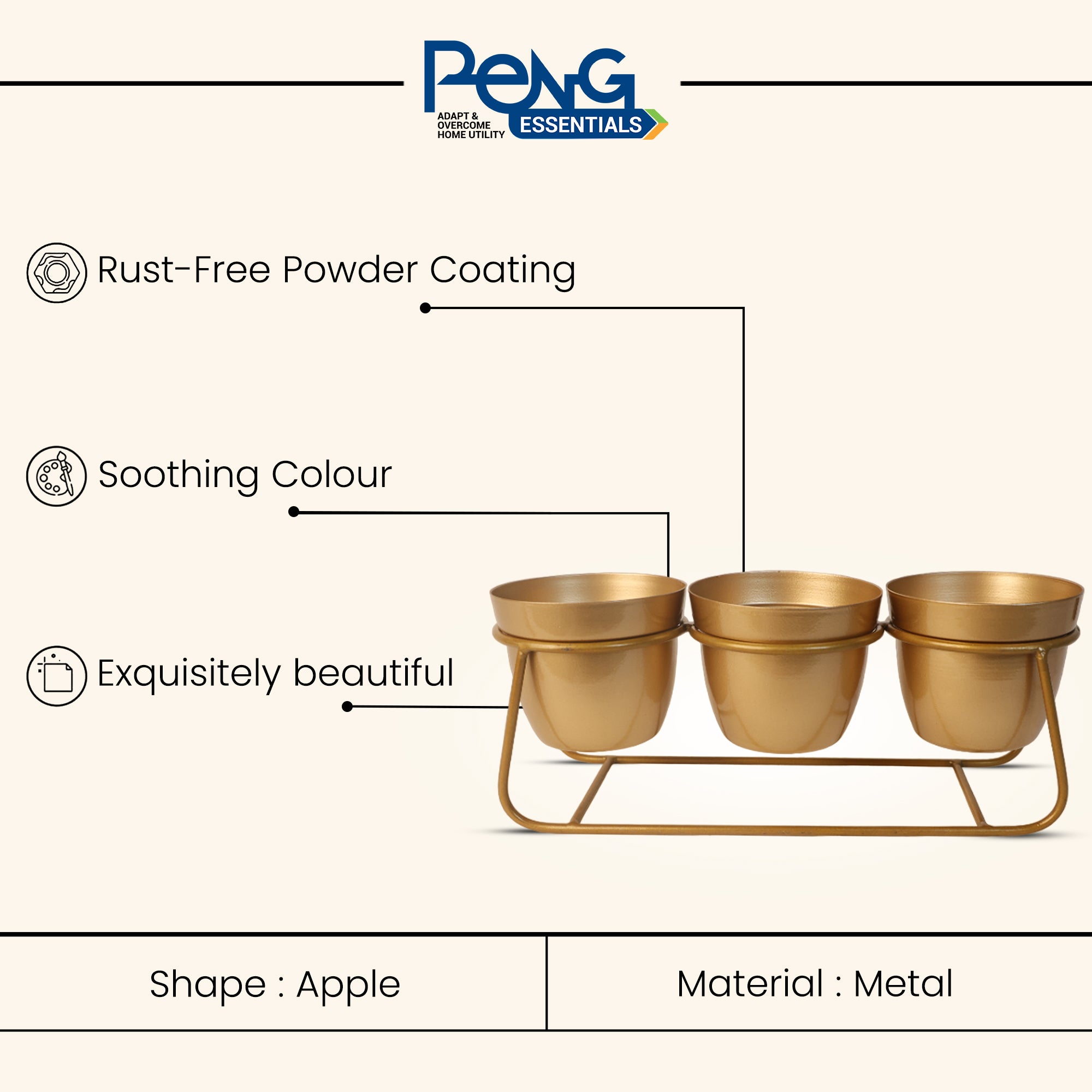 Indoor Metal decor Vase/Planter- Gold Set of 2