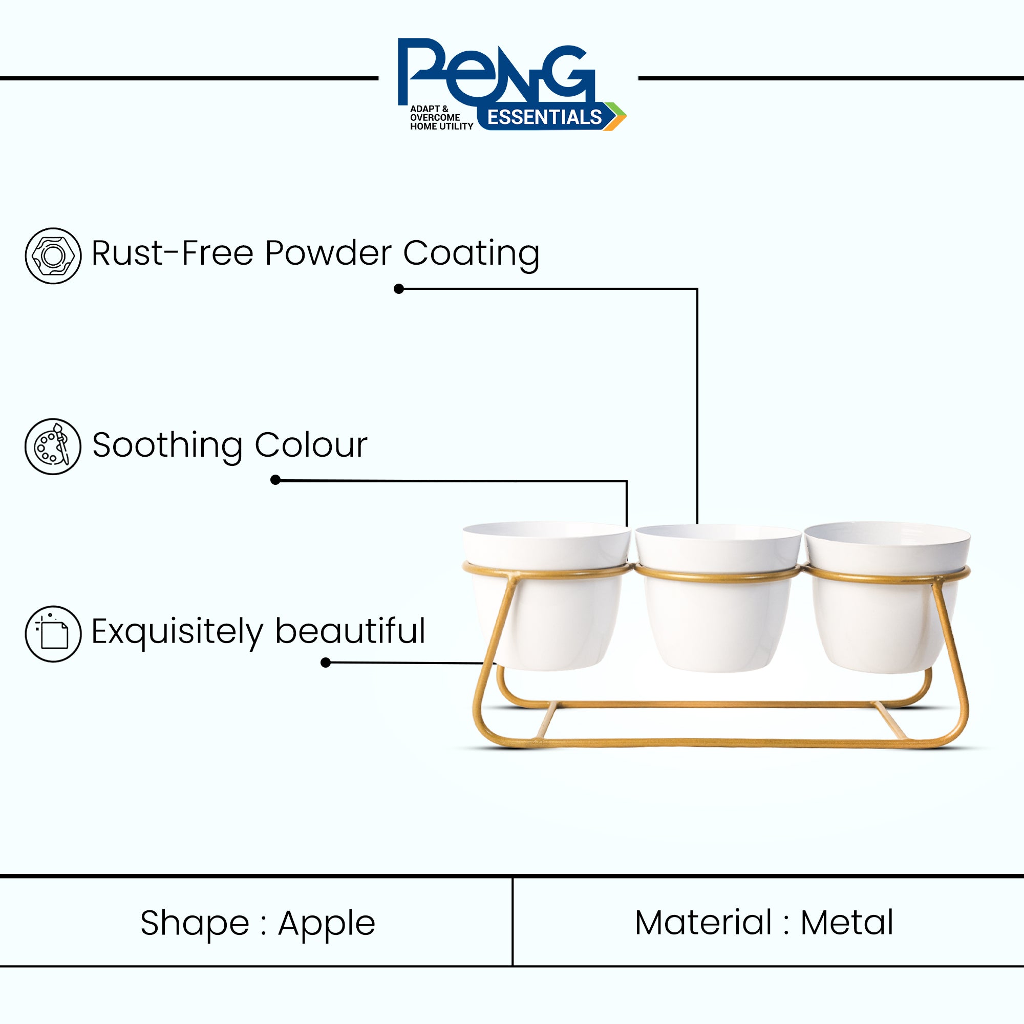 Indoor Metal decor Vase/Planter- White Set of 2