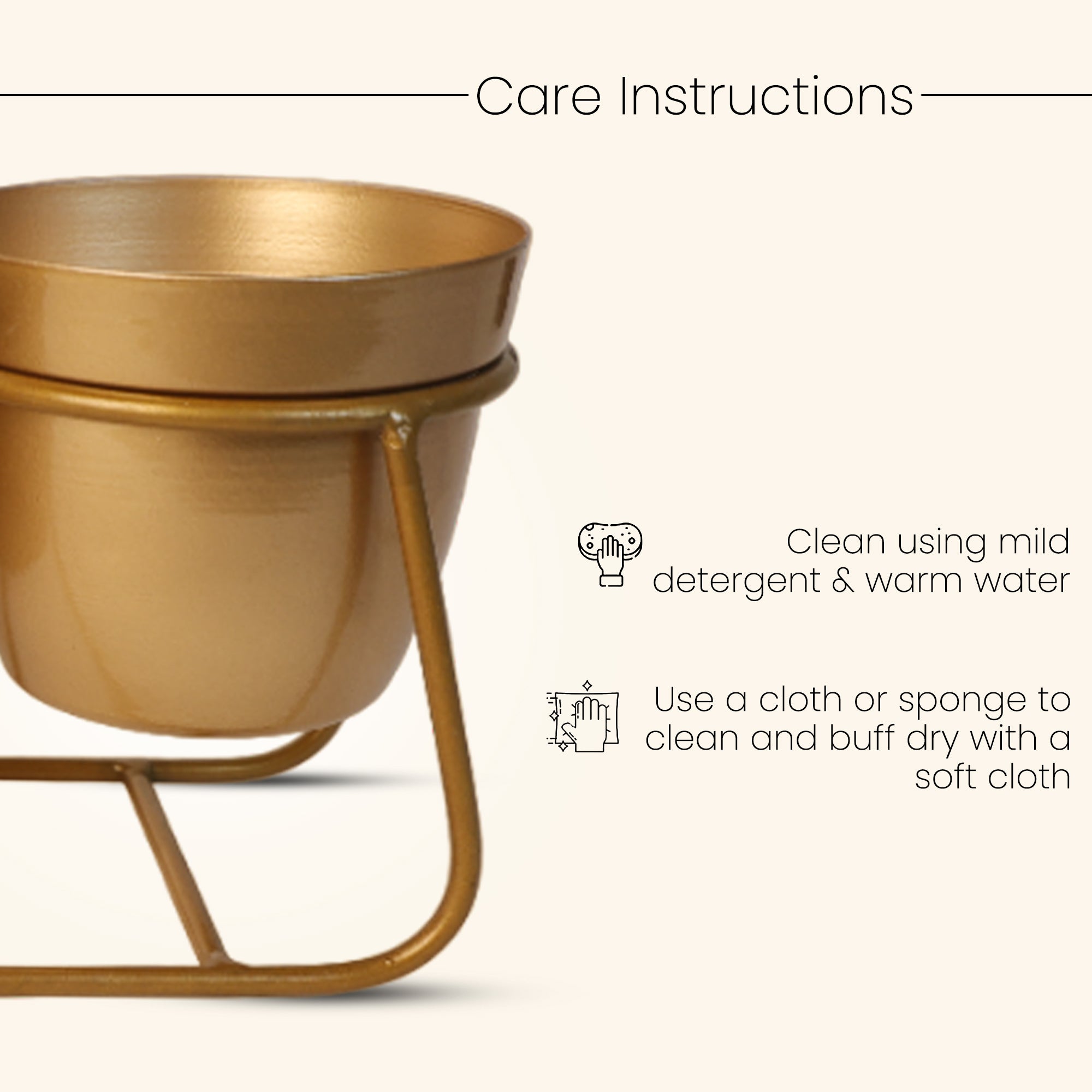 Indoor Metal decor Vase/Planter- Gold Set of 2