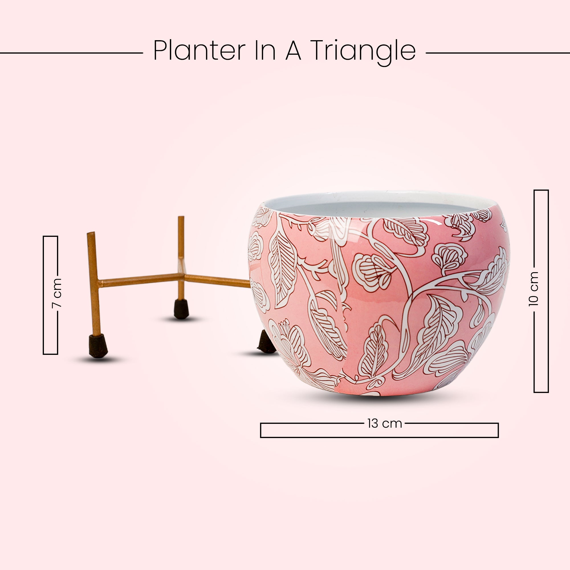 Indoor Metal decor Vase/Planter- Pink Set of 2