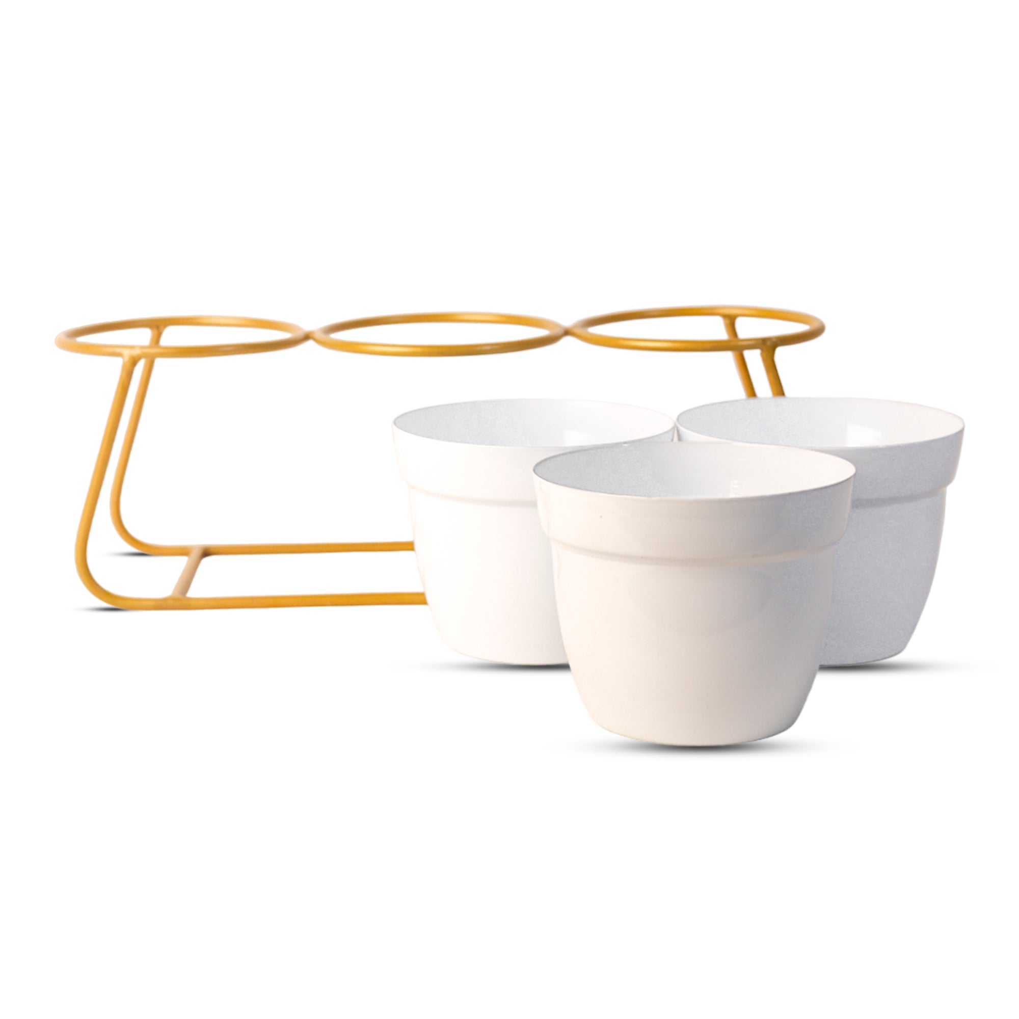 Indoor Metal decor Vase/Planter- White Set of 2