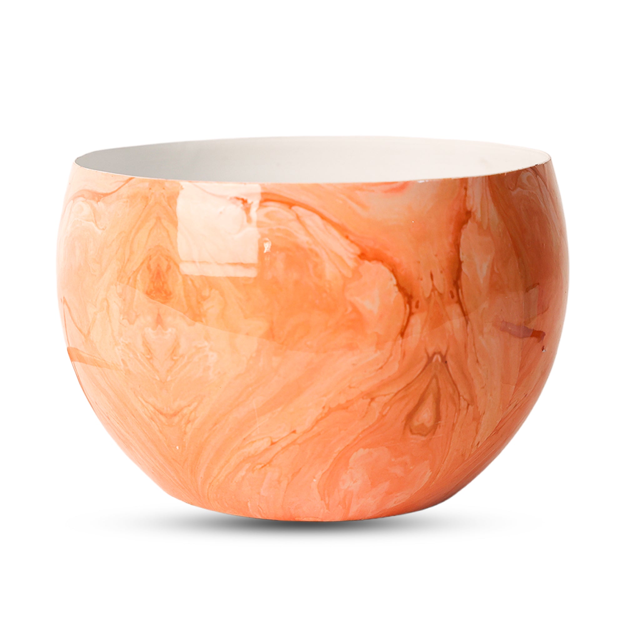 Indoor Metal decor Vase/Planter- Orange Set of 2