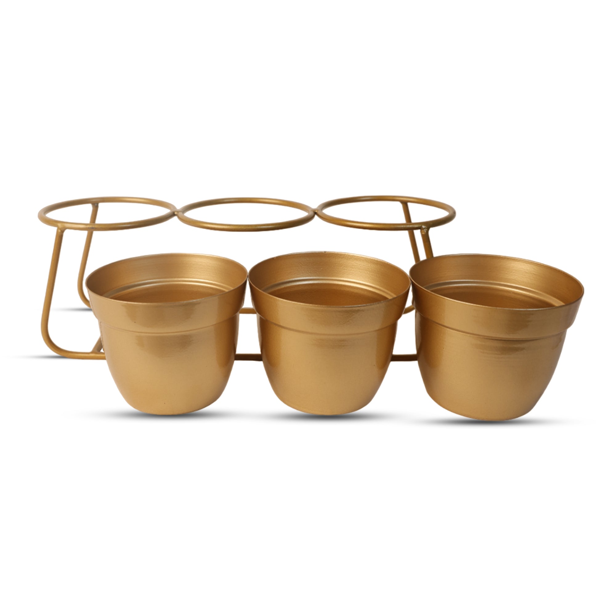 Indoor Metal decor Vase/Planter- Gold Set of 2