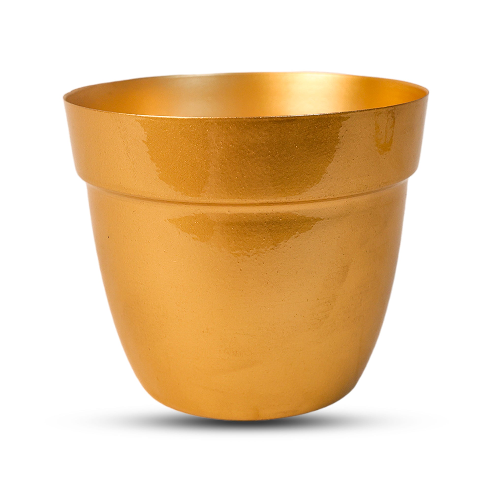 Indoor Metal decor Vase/Planter- Gold set of 2