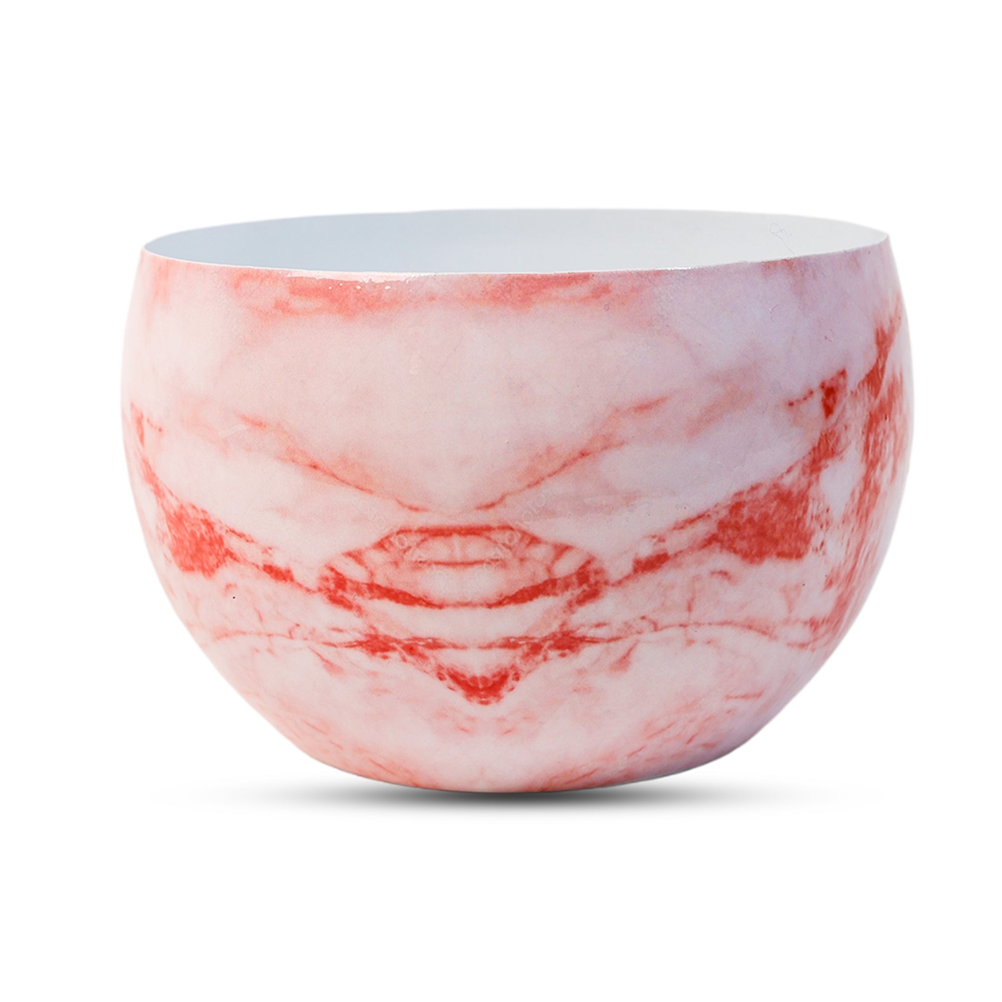 Indoor Metal decor Vase/Planter- Red & White Set of 2