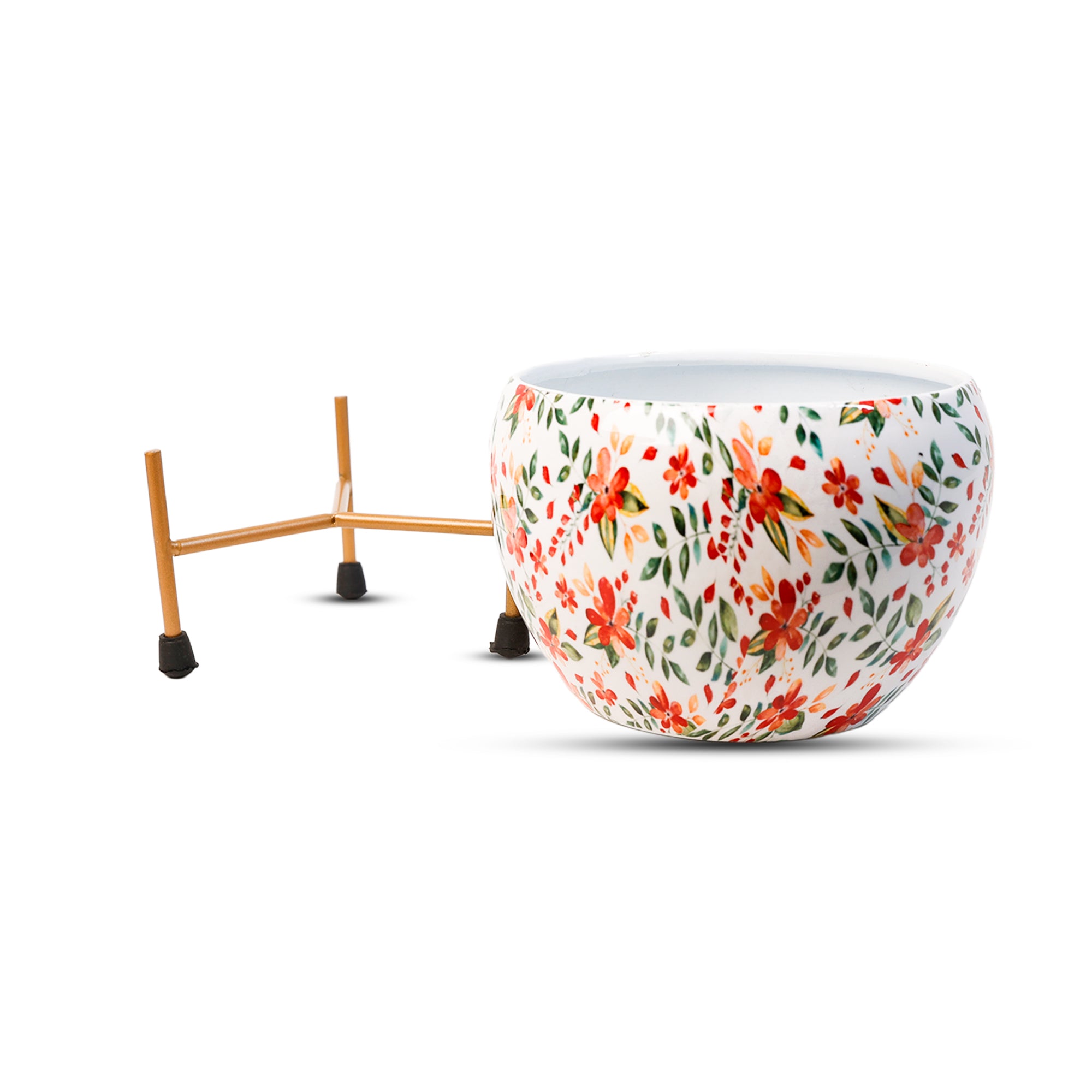 Indoor Metal decor Vase/Planter- White Set of 2