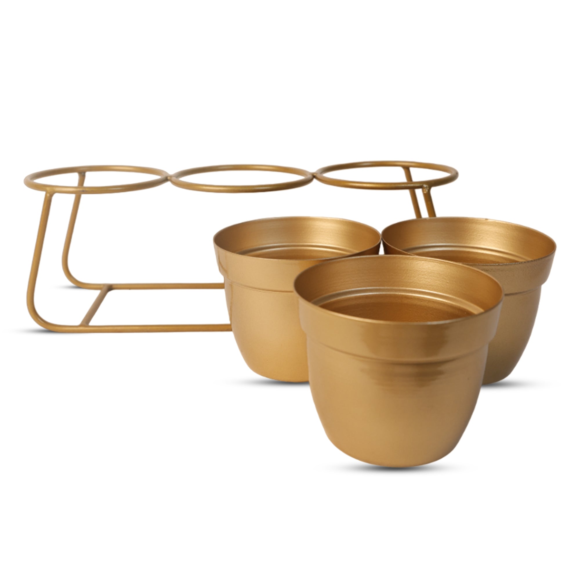 Indoor Metal decor Vase/Planter- Gold Set of 2