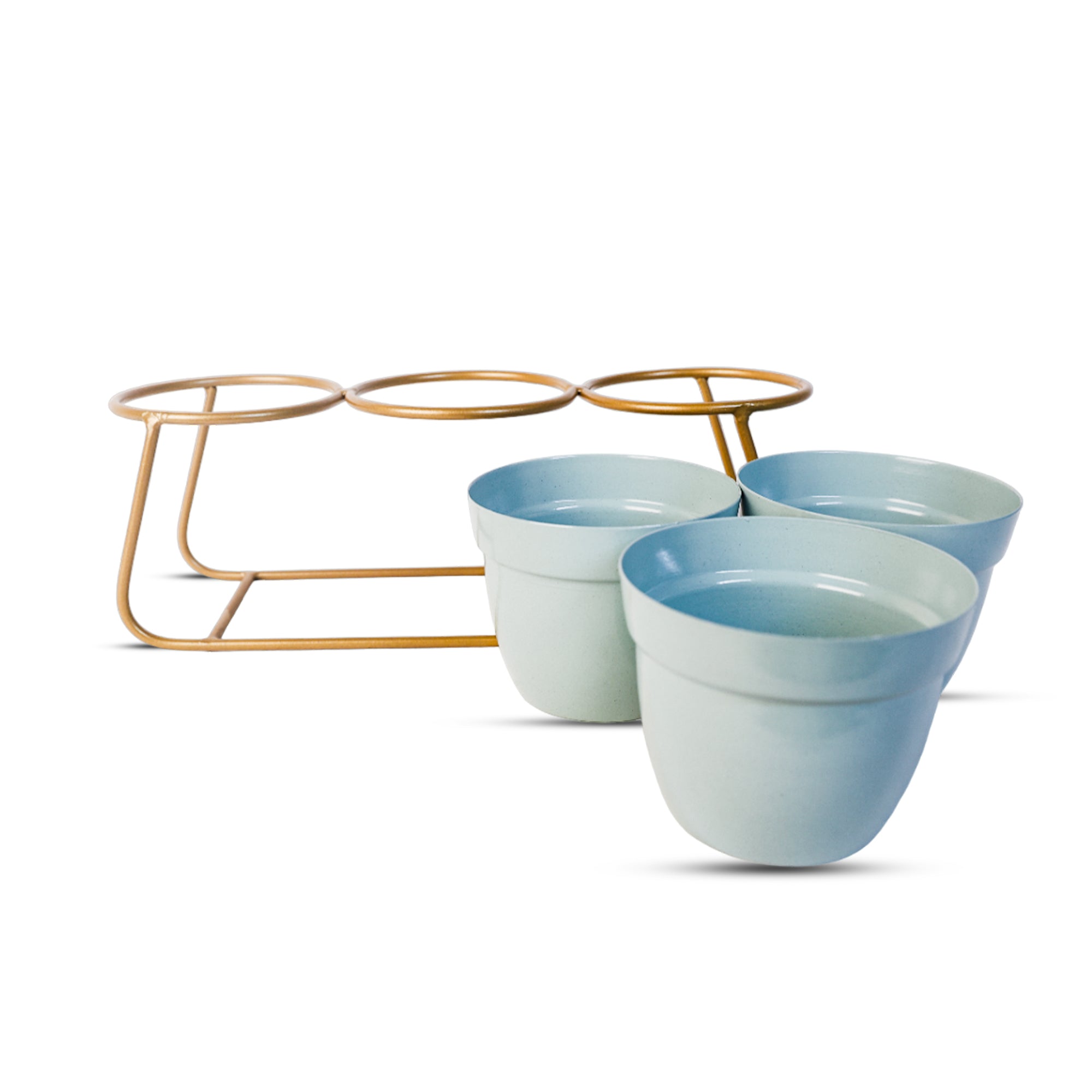 Indoor Metal decor Vase/Planter- Light Blue Set of 2