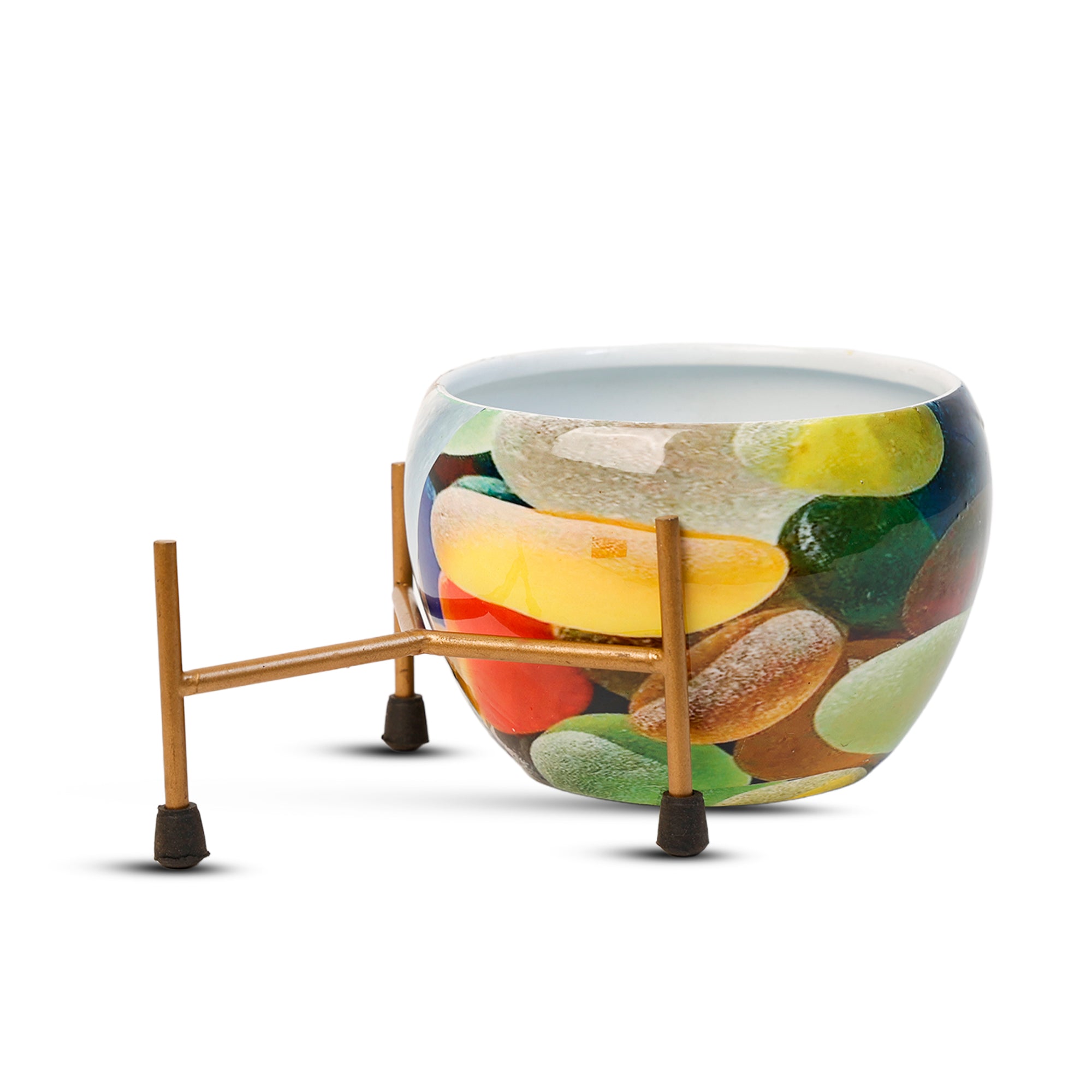 Indoor Metal decor Vase/Planter- Multicolor Set of 2