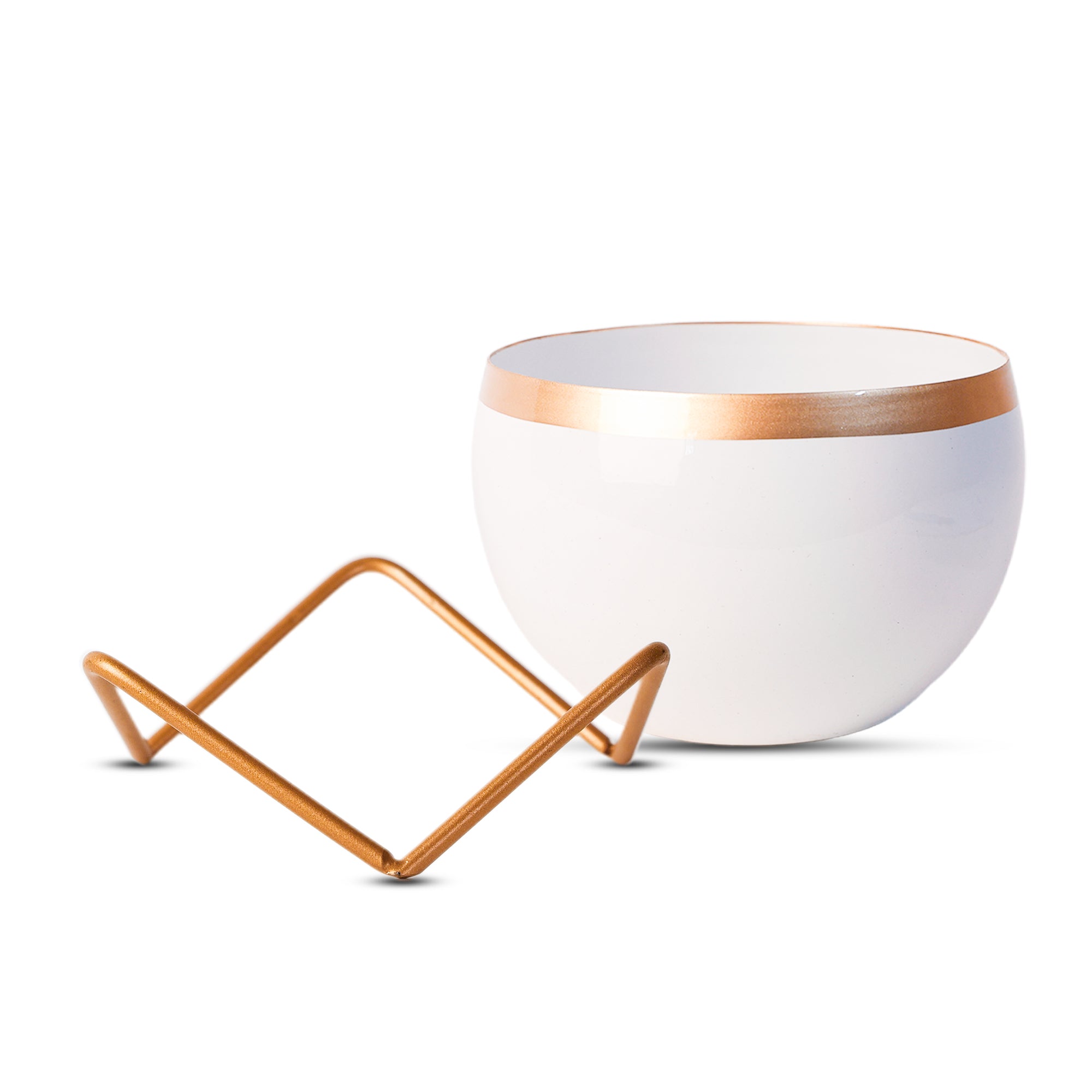 Indoor Metal decor Vase/Planter- White & Gold Set of 2