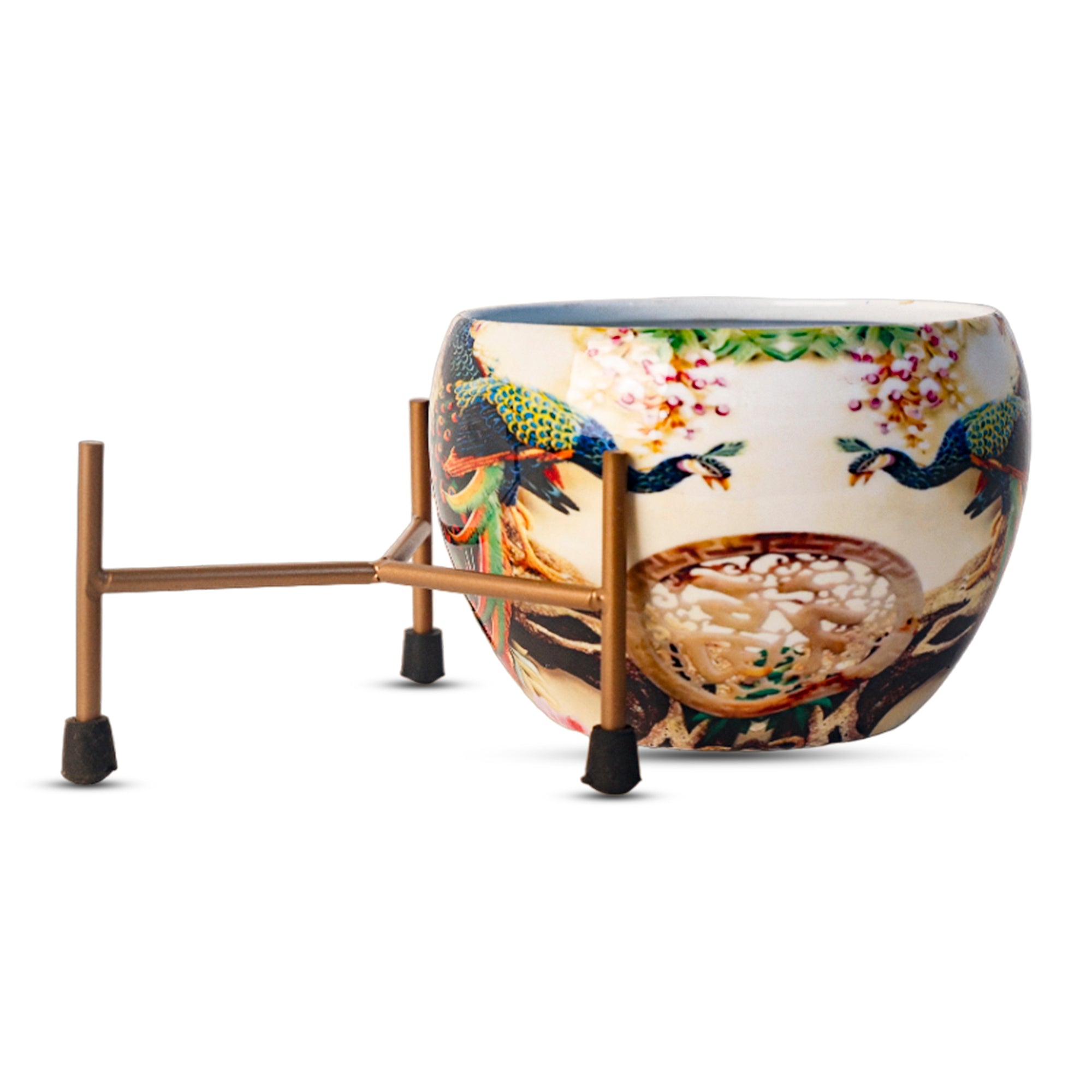 Indoor Metal decor Vase/Planter- Multicolor Set of 2