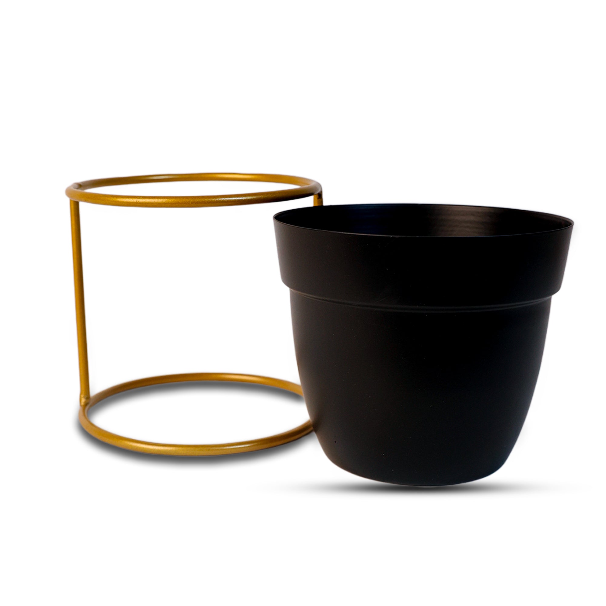 Indoor Metal decor Vase/Planter- Black Set of 2