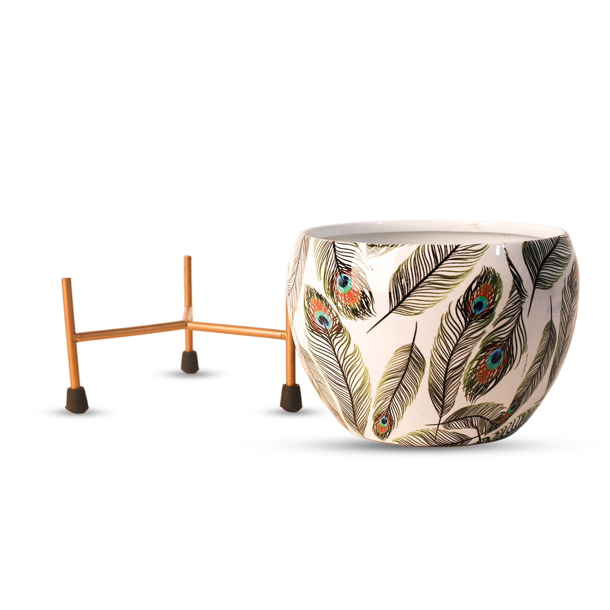 Indoor Metal decor Vase/Planter- White Set of 2