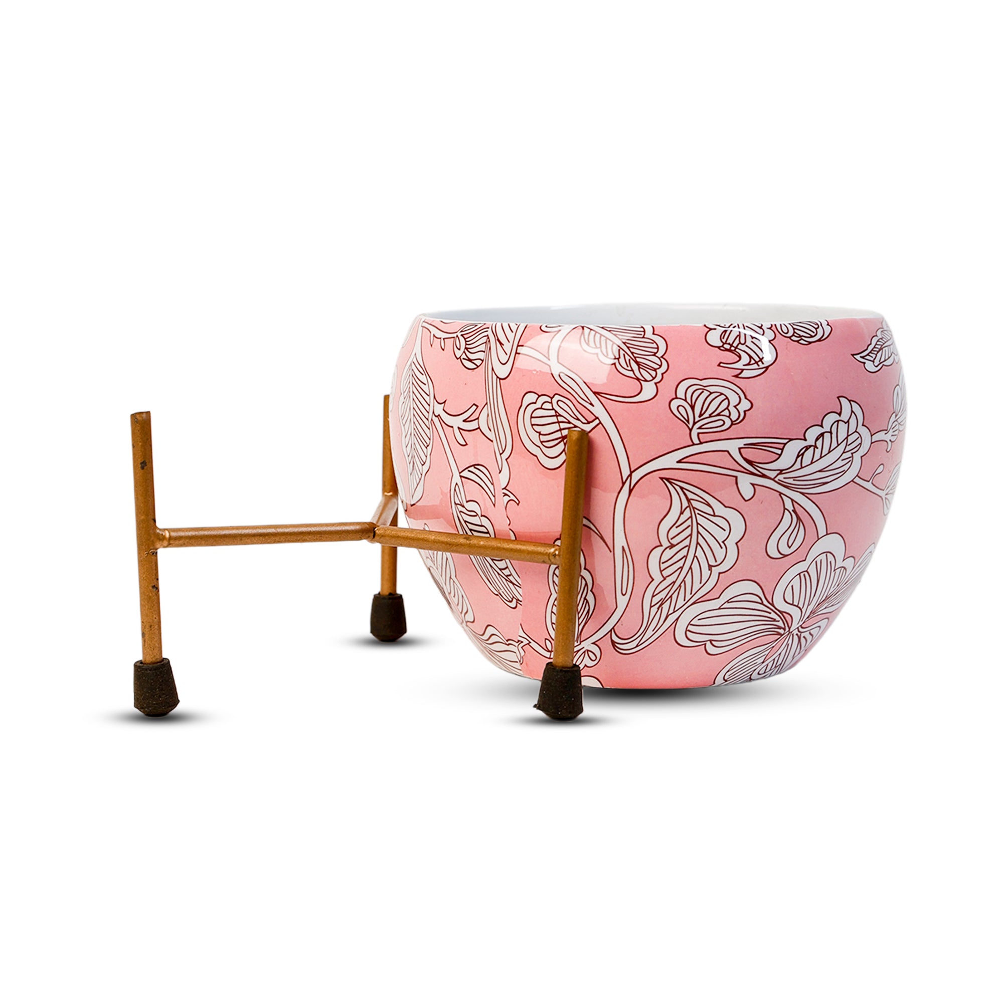 Indoor Metal decor Vase/Planter- Pink Set of 2