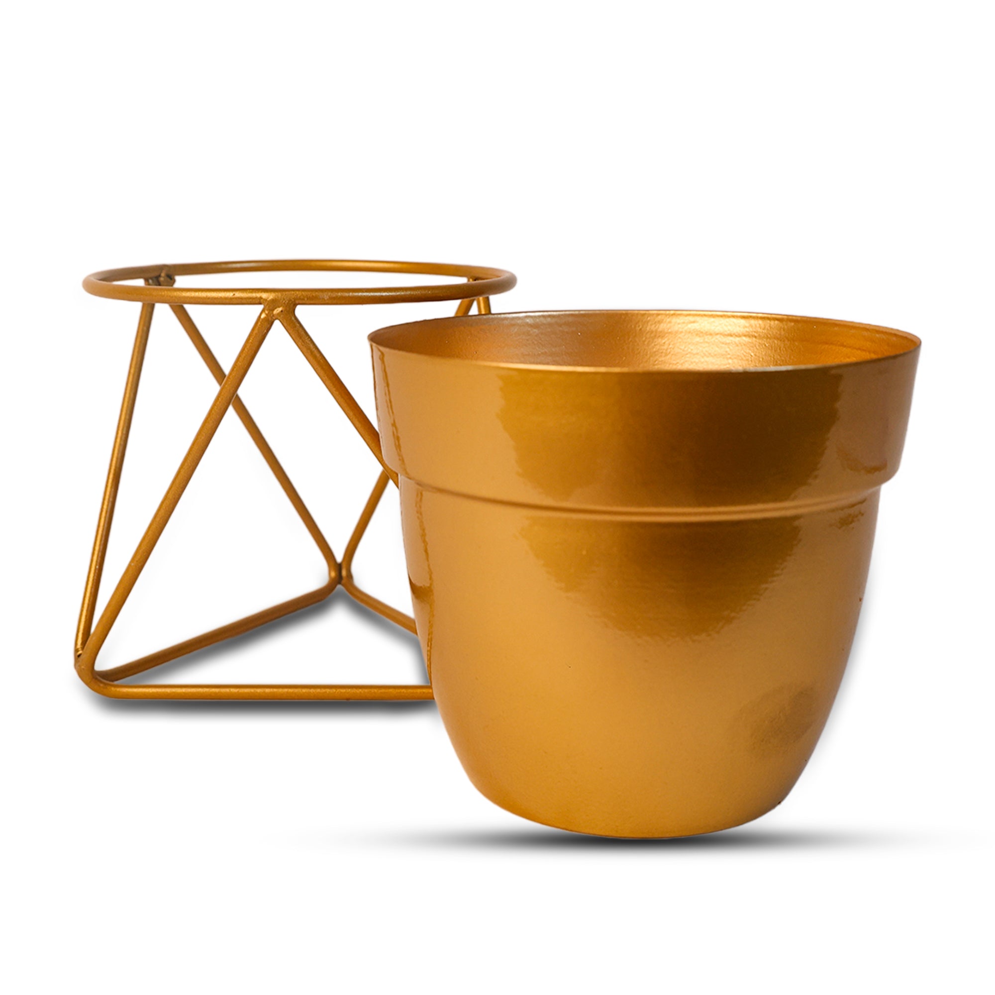 Indoor Metal decor Vase/Planter- Gold Set of 2