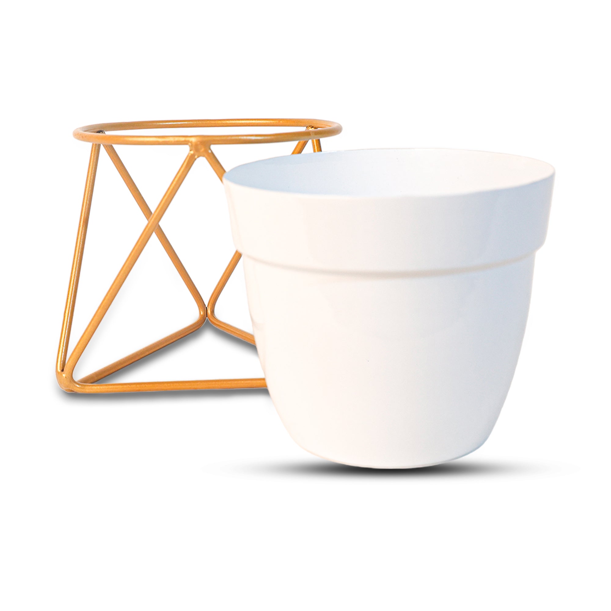 Indoor Metal decor Vase/Planter- White Set of 2