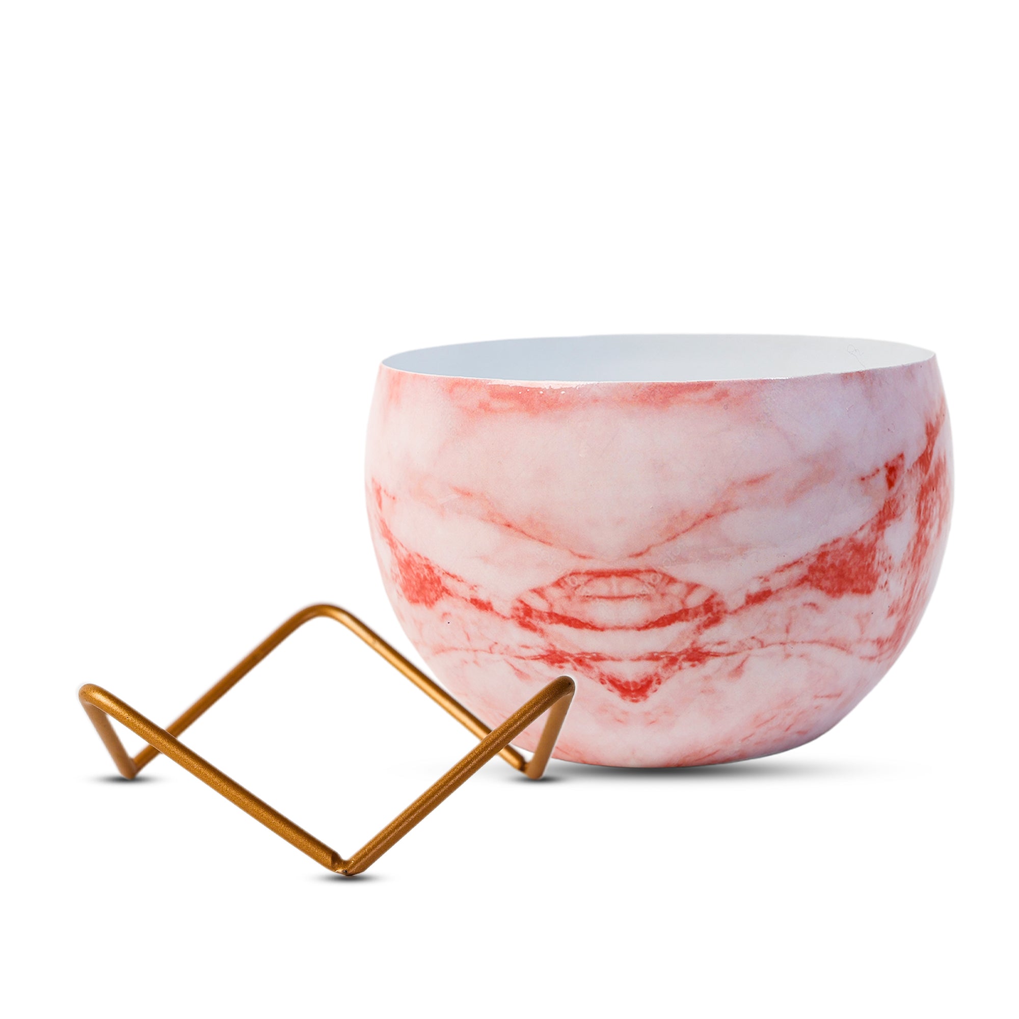 Indoor Metal decor Vase/Planter- Red & White Set of 2