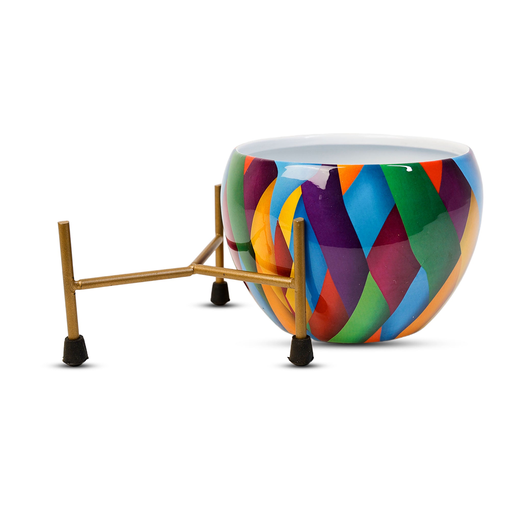 Indoor Metal decor Vase/Planter- Multicolor Set of 2