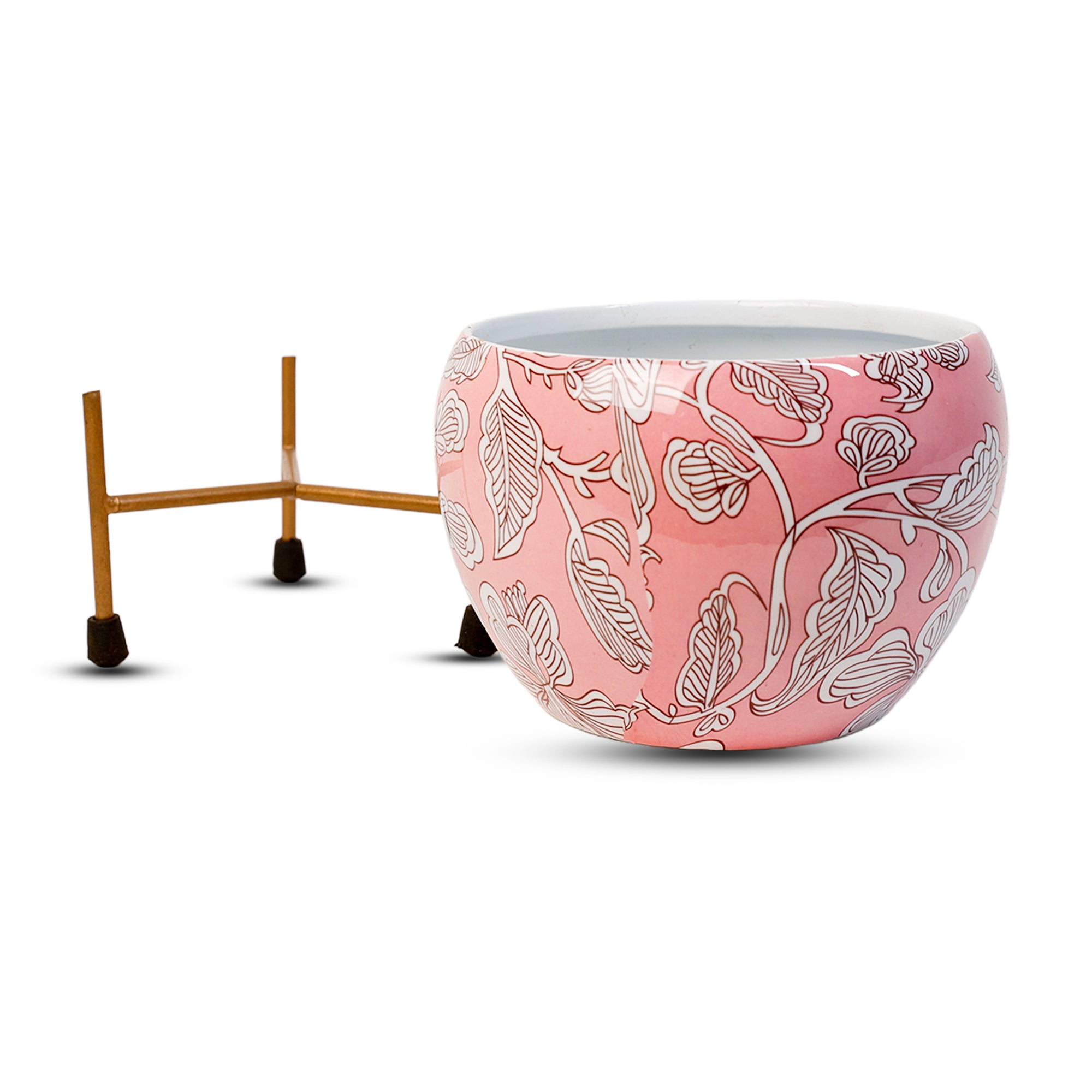 Indoor Metal decor Vase/Planter- Pink Set of 2
