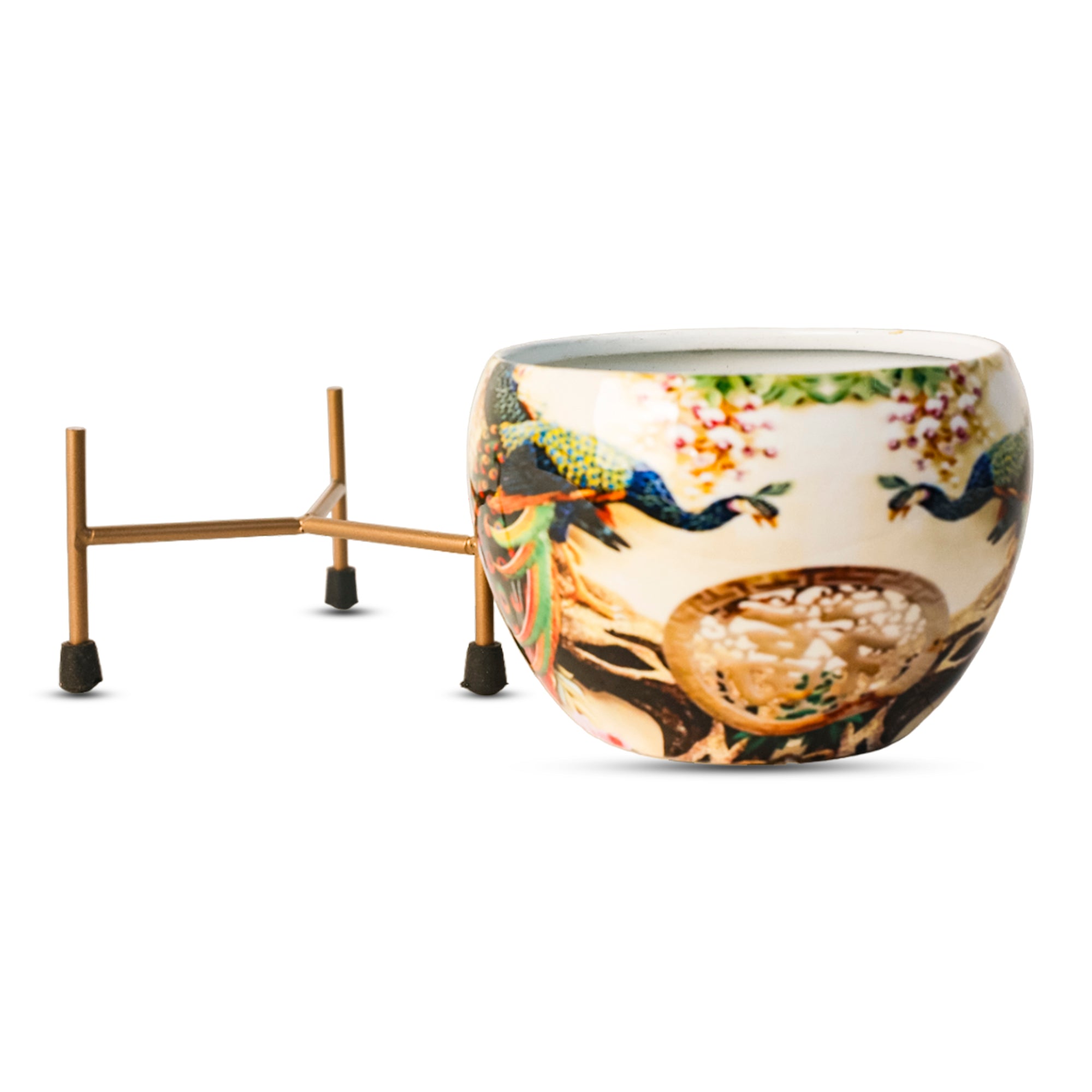 Indoor Metal decor Vase/Planter- Multicolor Set of 2