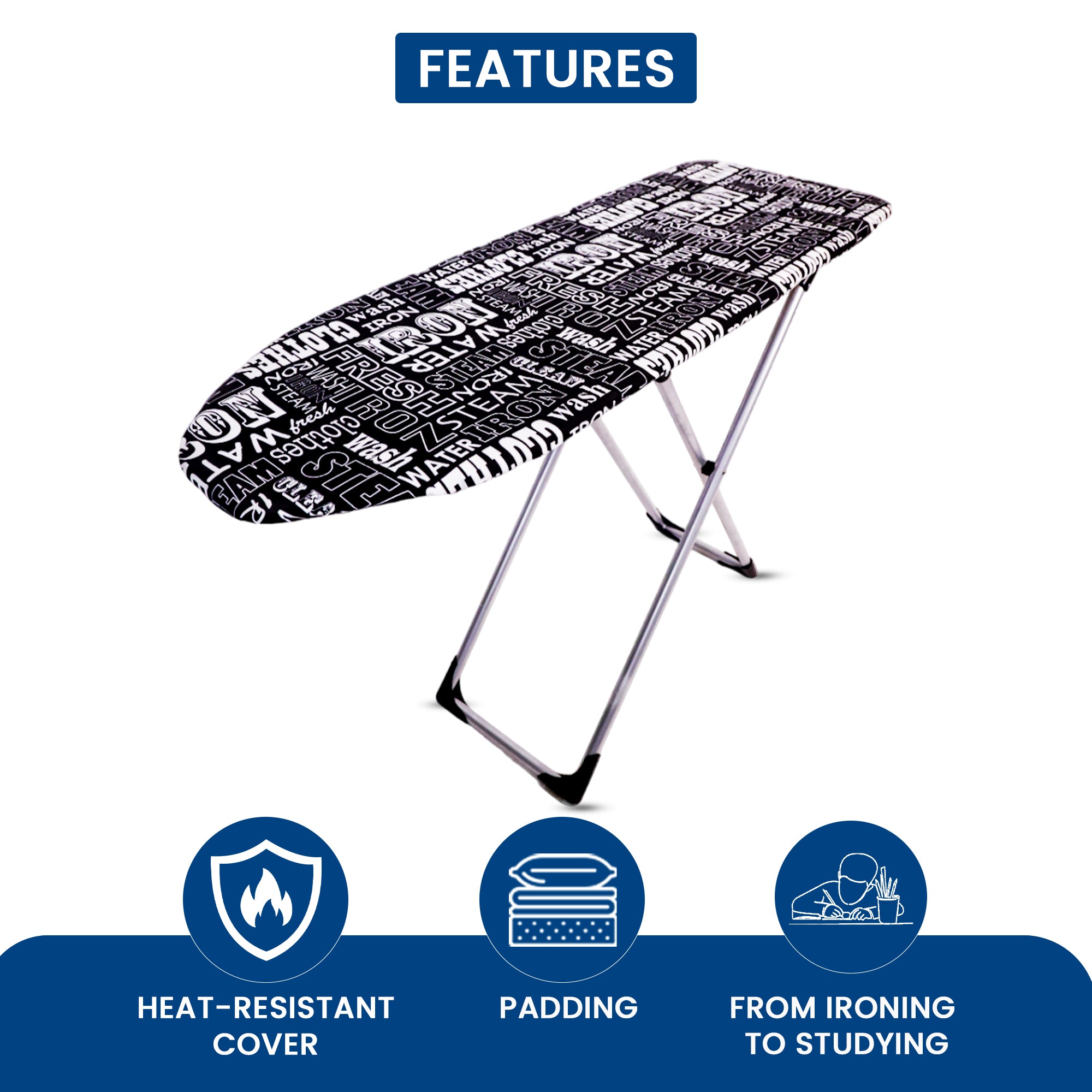 Ironing Board for Ironing Clothes I Foldable Ironing Board | Black