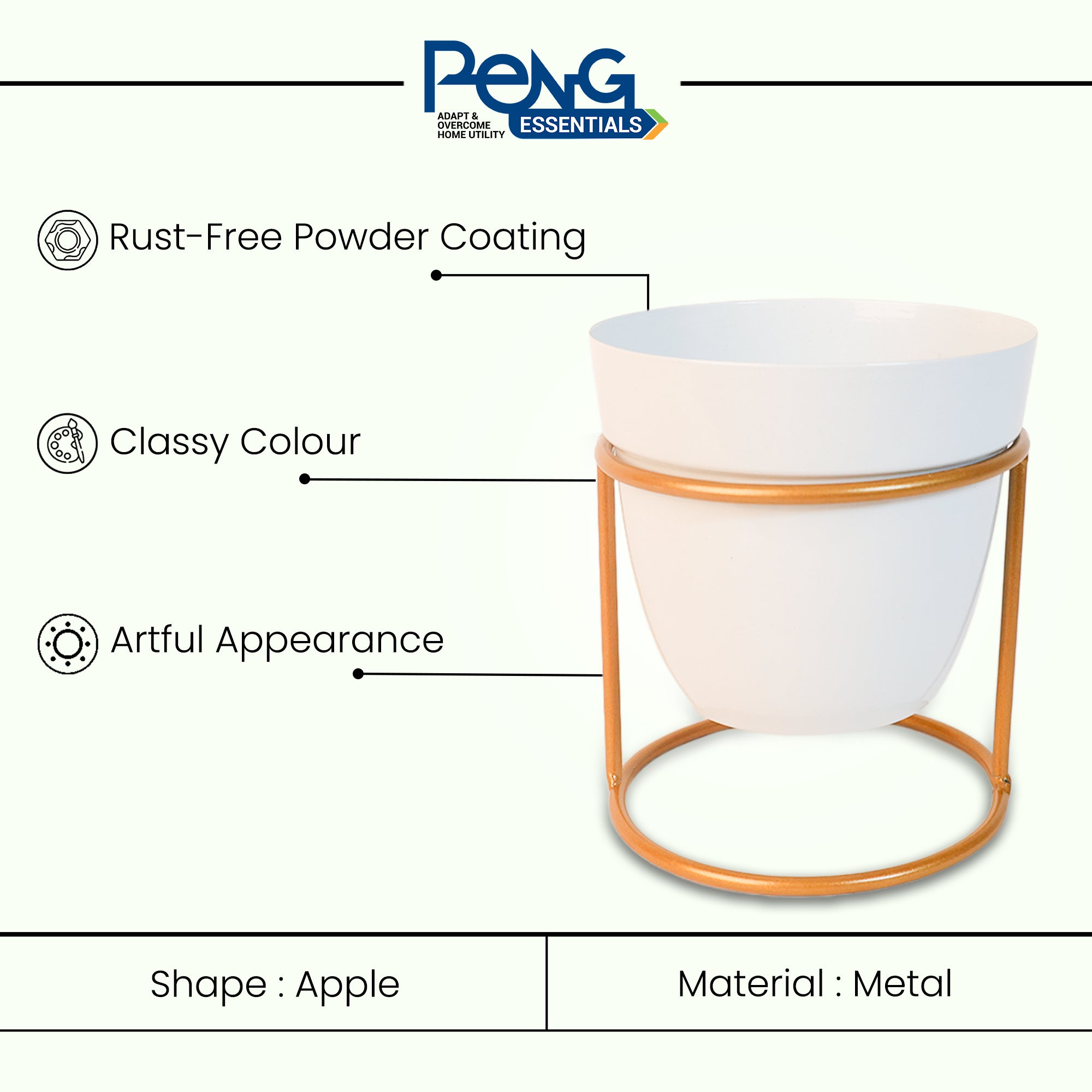 Indoor Metal decor Vase/Planter- White