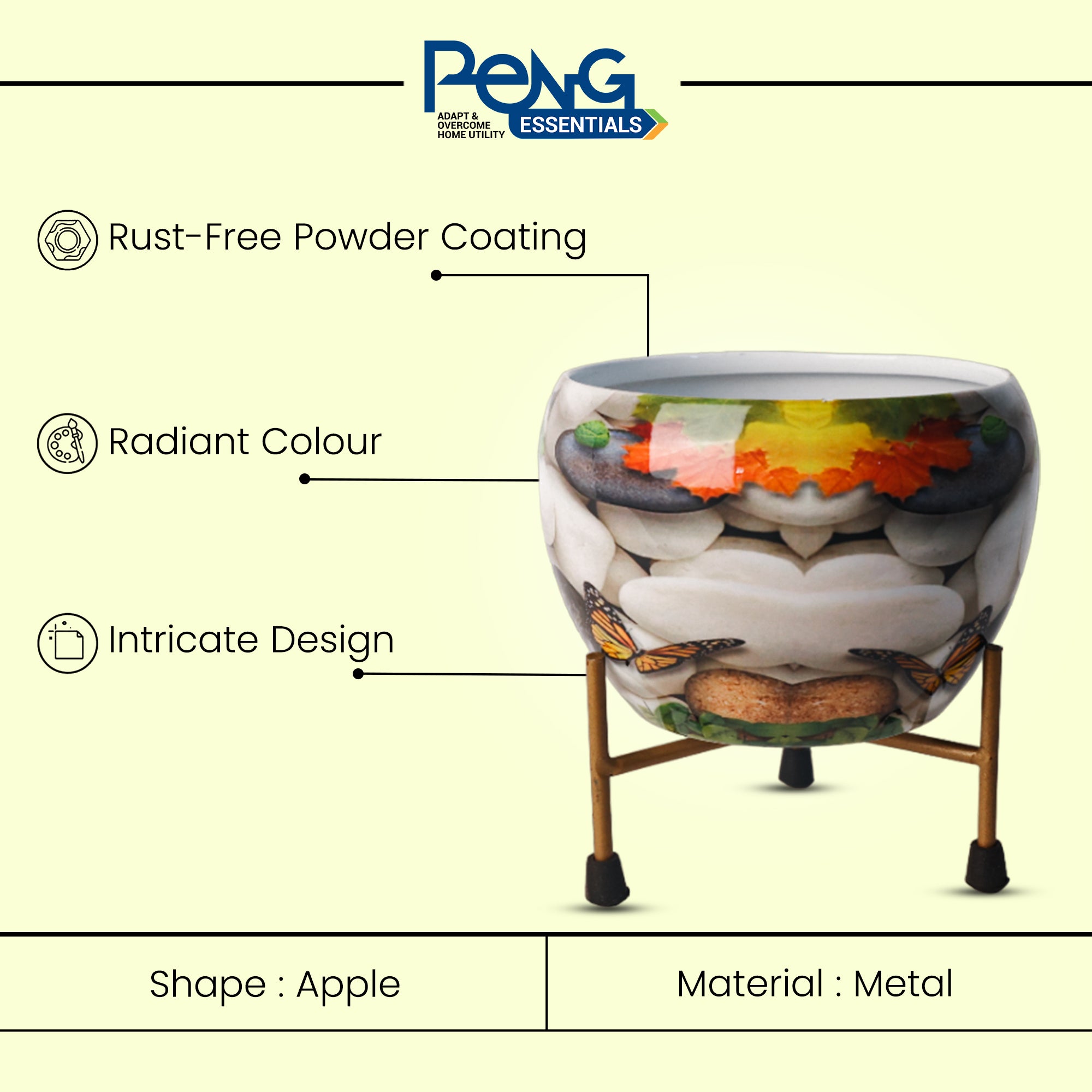 Indoor Metal decor Vase/Planter- Multicolor Set of 2