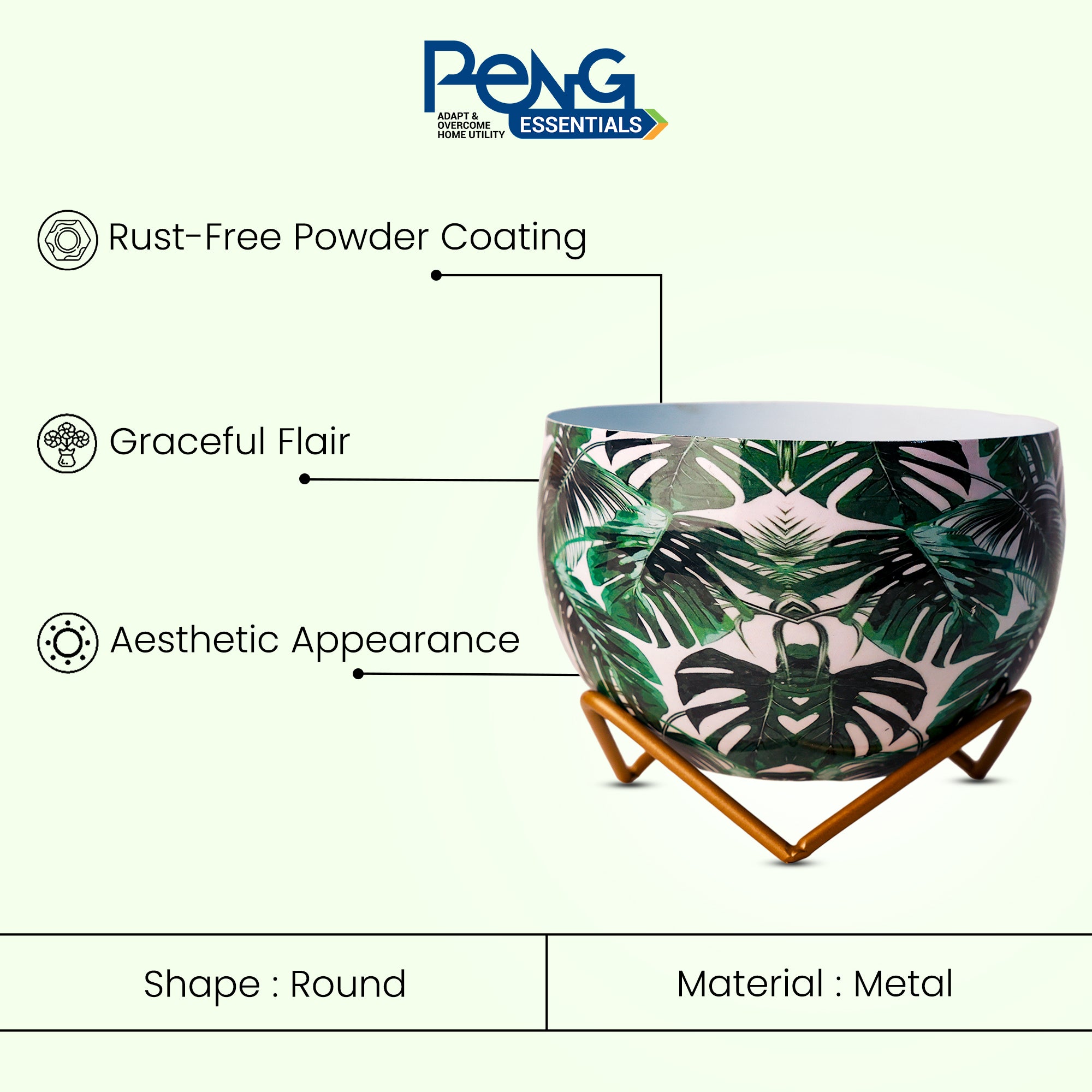 Indoor Metal decor Vase/Planter- Black & White Set of 2