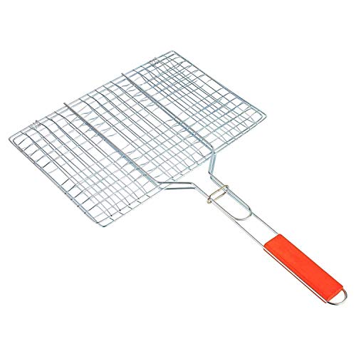 Barbecue BBQ Grill Net Basket Roast Grilling Tray Chromium Plated Handel I Pack of 1