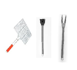 GrillMasters BBQ Grill Cooking Kit, Set of 3 | Barbeque Accessorie