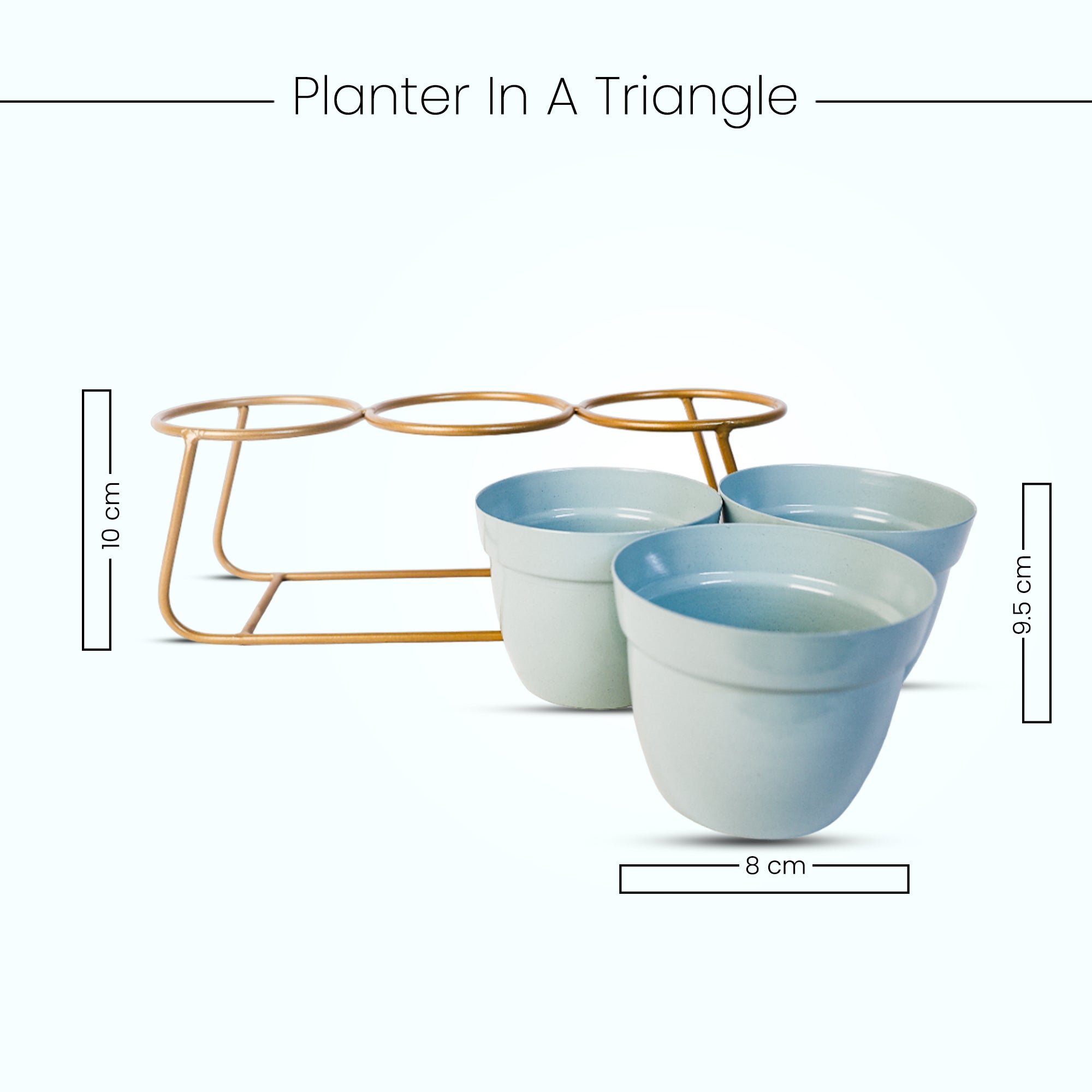 Indoor Metal decor Vase/Planter- Light Blue