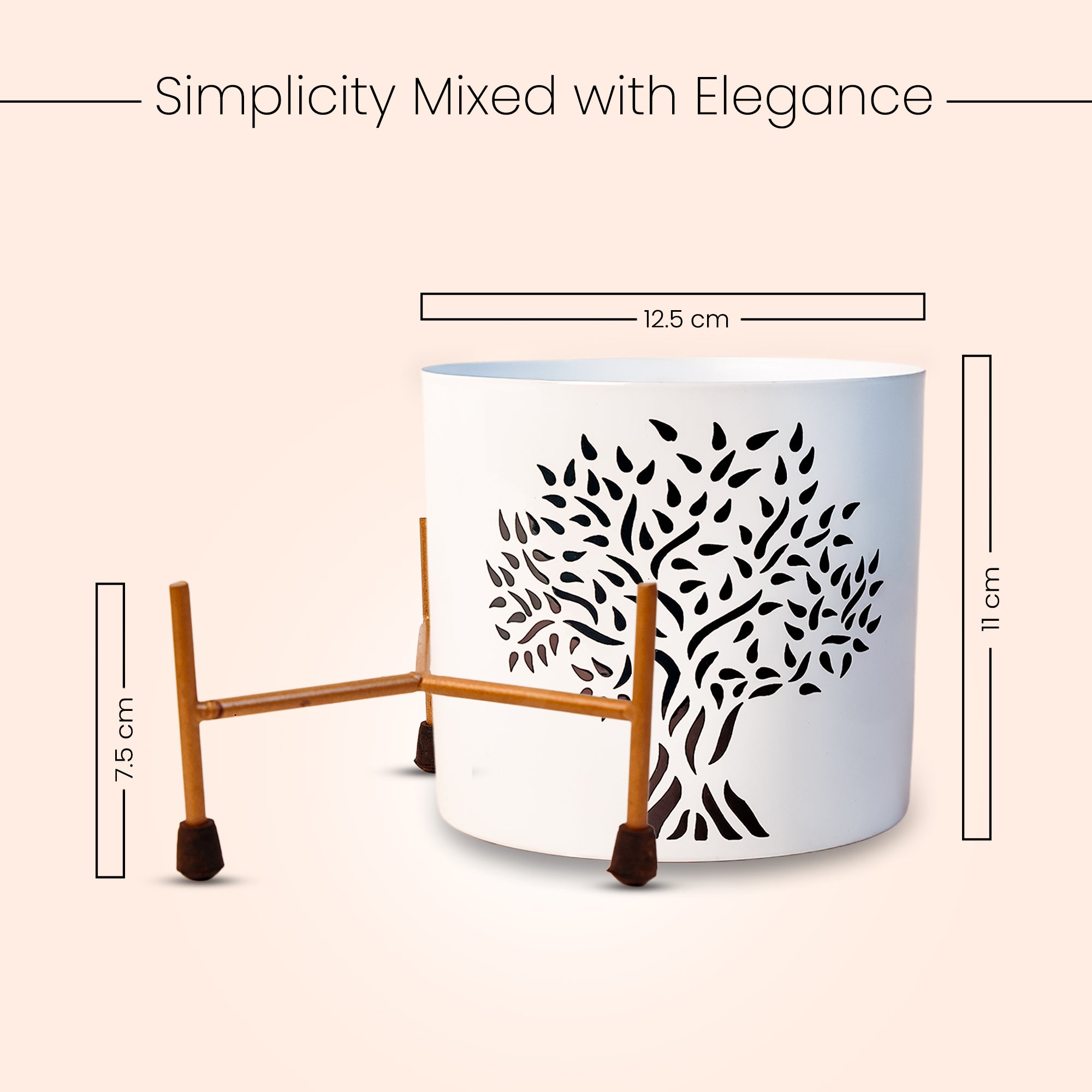 Indoor Metal decor Vase/Planter- Black & White