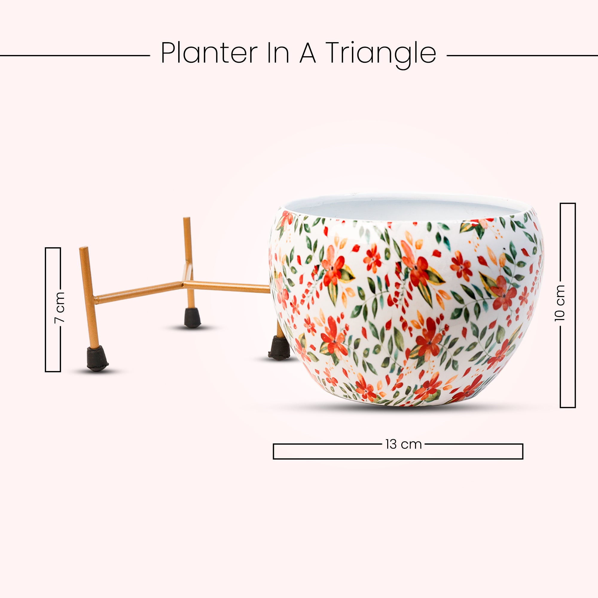 Indoor Metal decor Vase/Planter- White