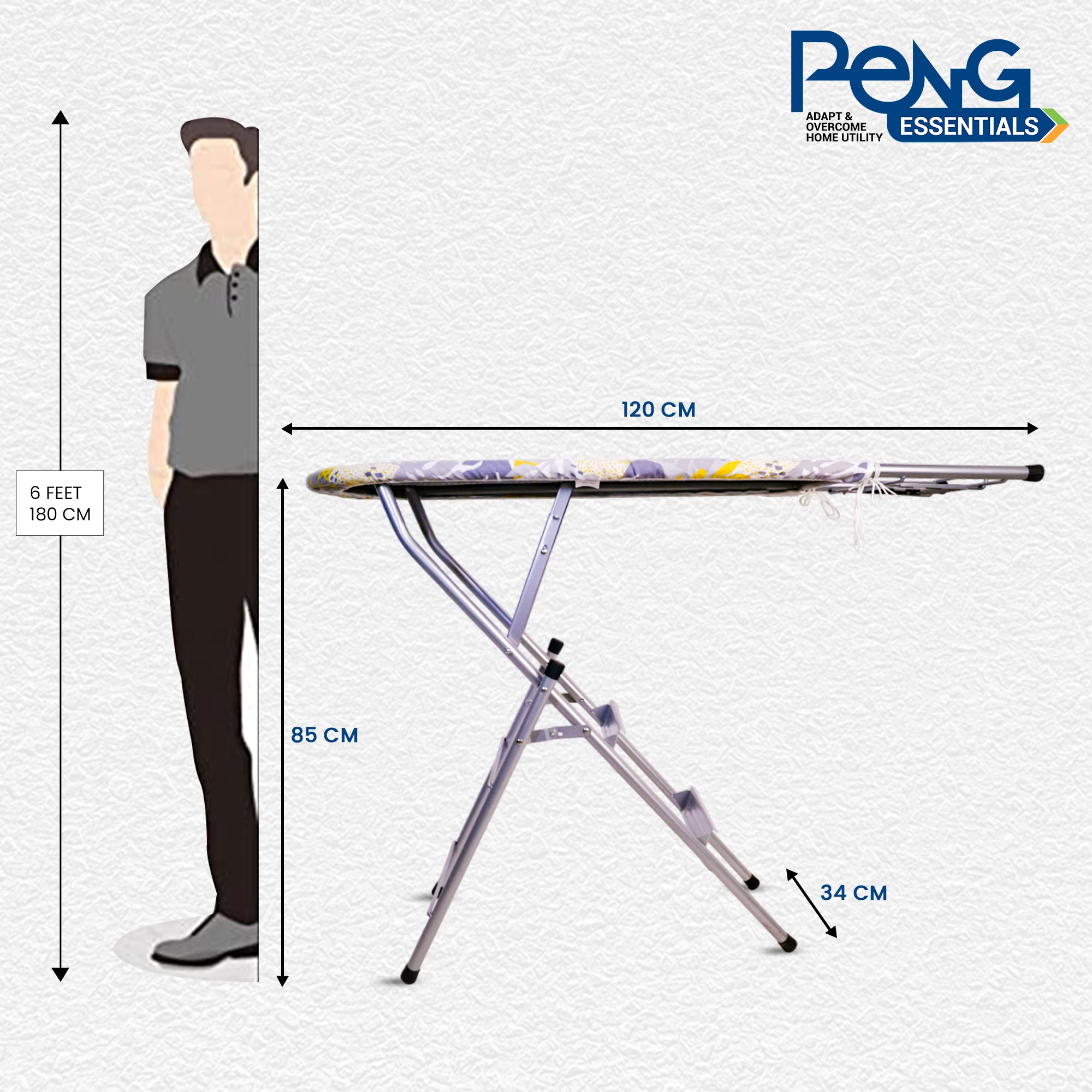 MultiComfort Ironing Board |  Ironing Board with Step Ladder (Floral)