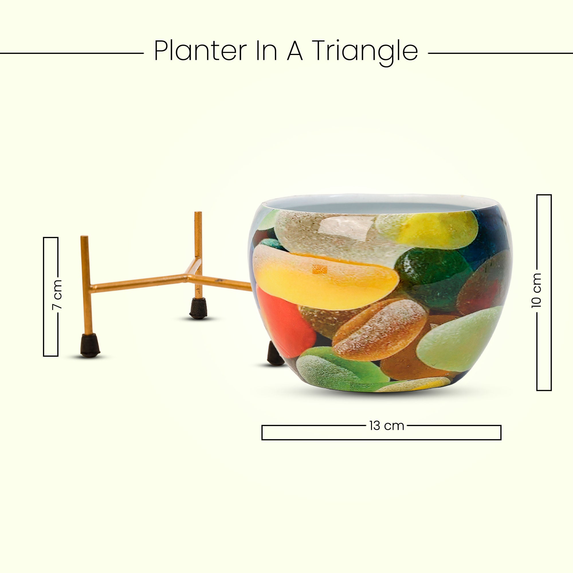 Indoor Metal decor Vase/Planter- Multicolor