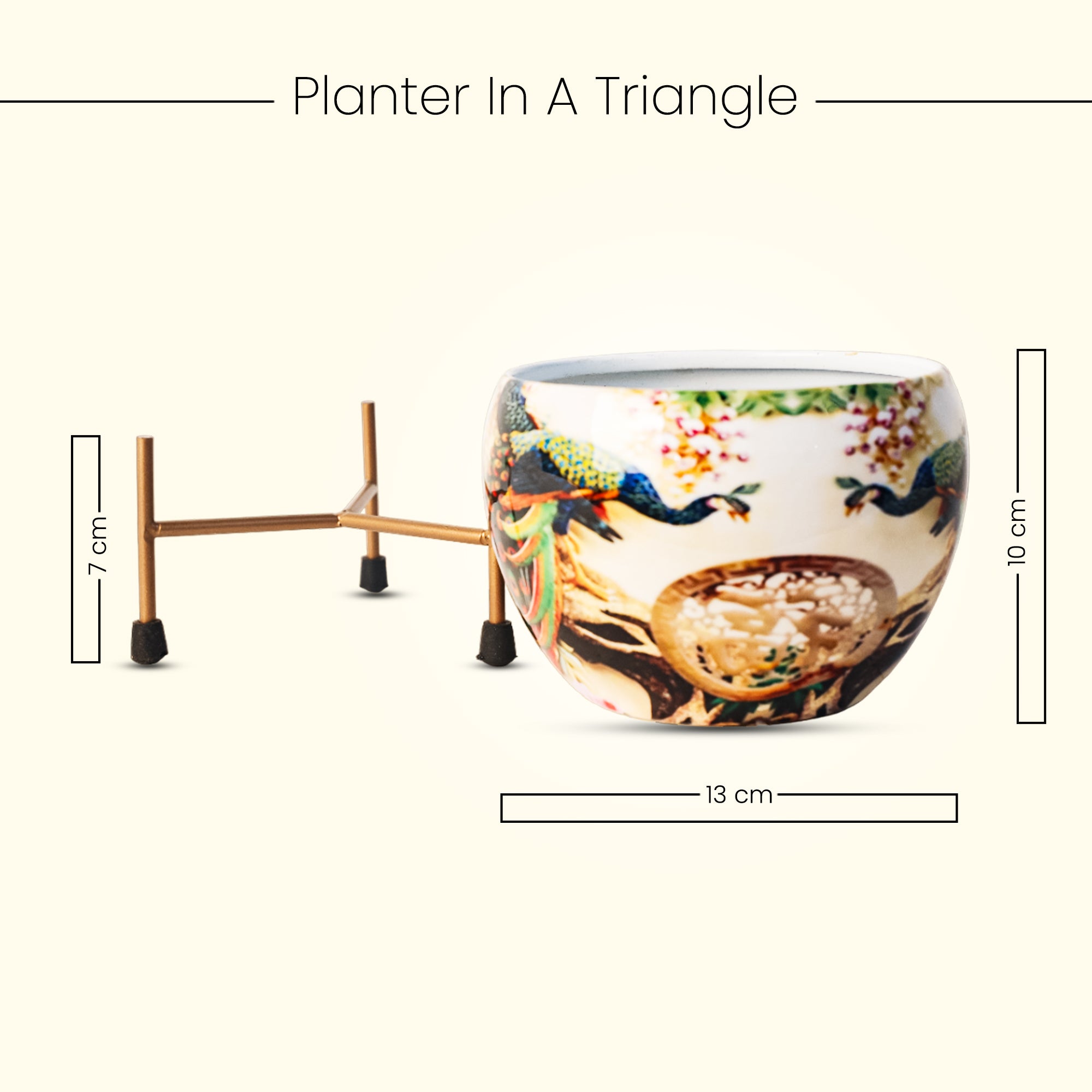 Indoor Metal decor Vase/Planter- Multicolor