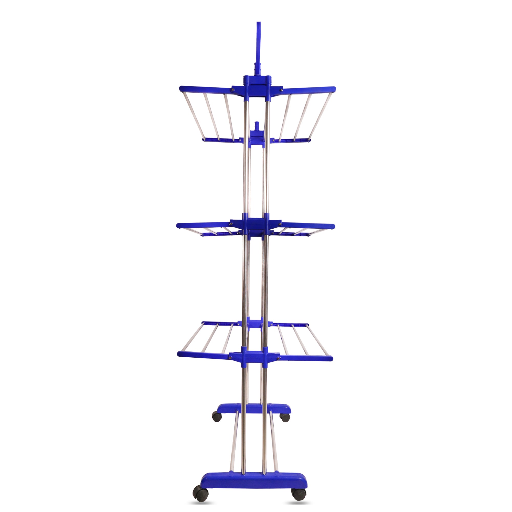 Stainless Steel Cloth Drying Stand I 3-Tier Stainless Steel I (Blue)